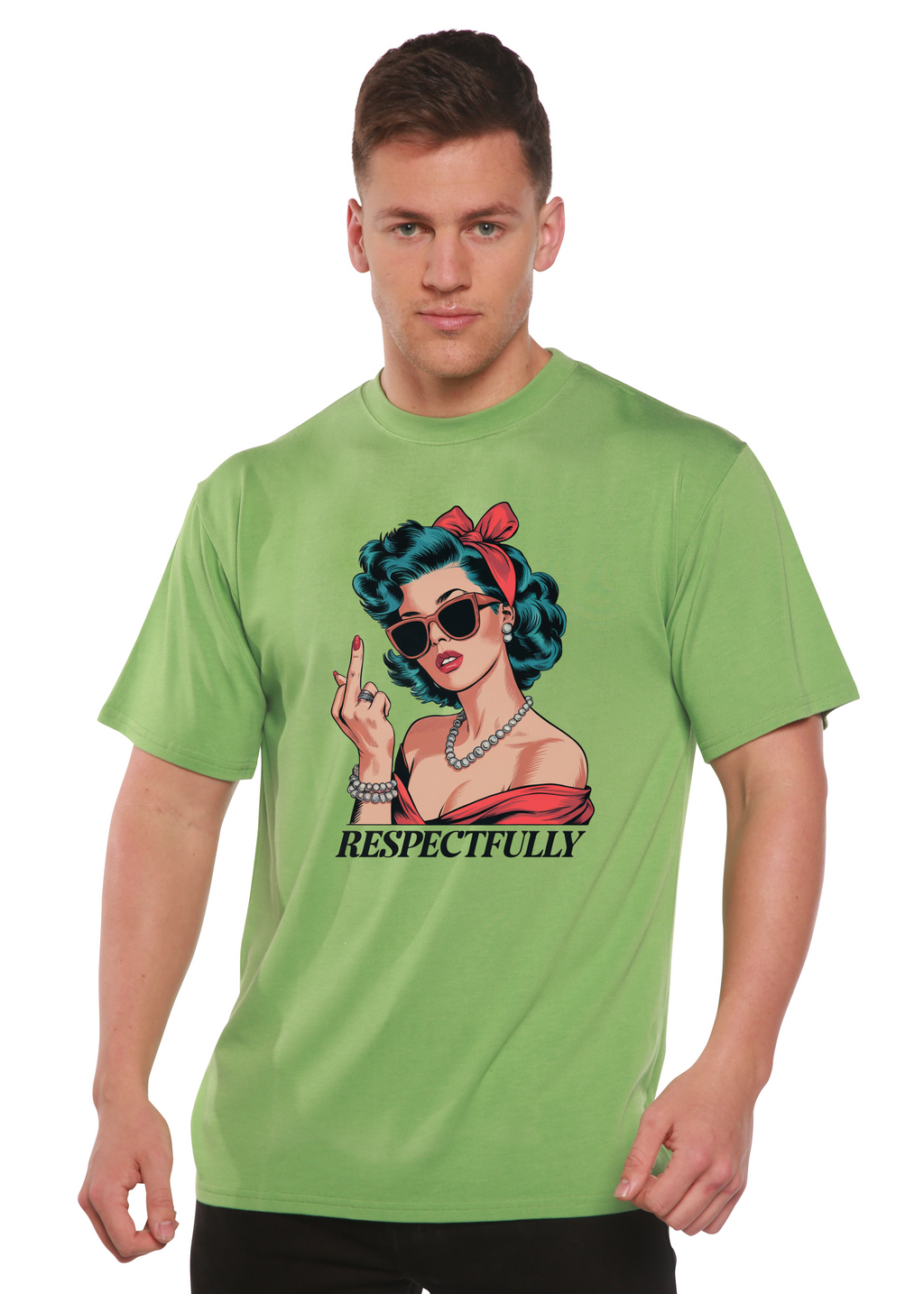 Spun Bamboo Respectfully Middle Finger Unisex Bamboo/Cotton Graphic T-Shirt