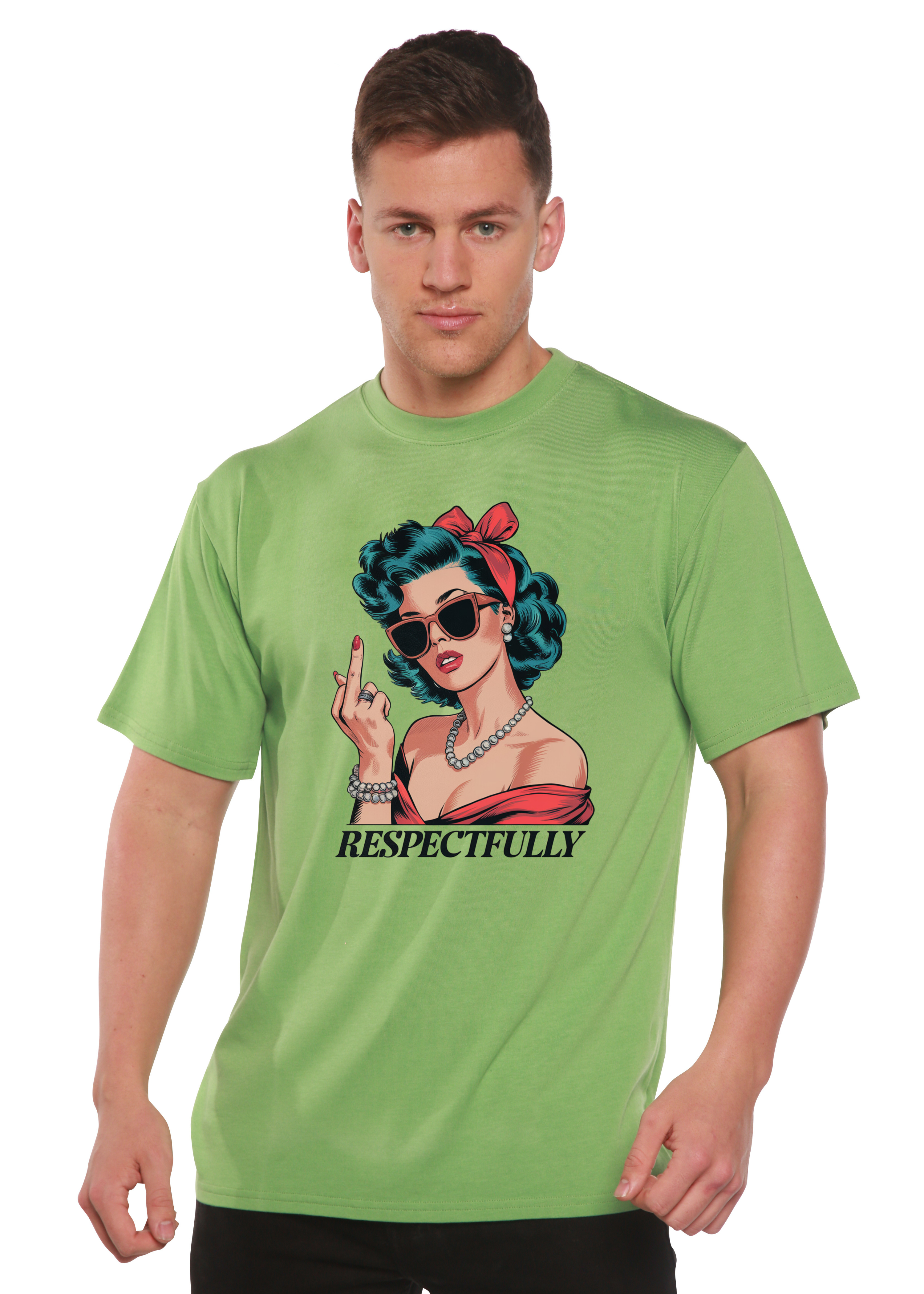 Spun Bamboo Respectfully Middle Finger Unisex Bamboo/Cotton Graphic T-Shirt