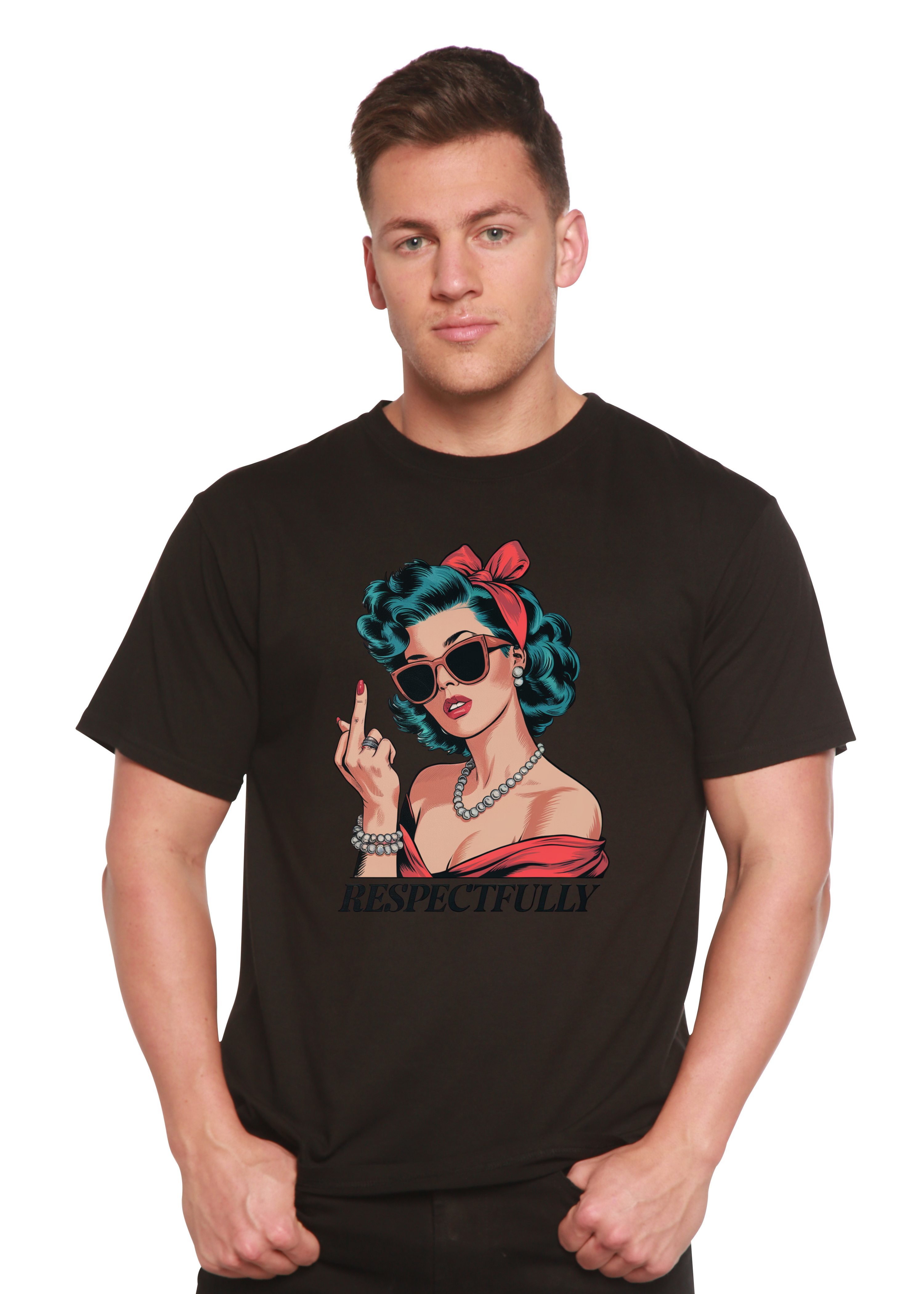 Spun Bamboo Respectfully Middle Finger Unisex Bamboo/Cotton Graphic T-Shirt