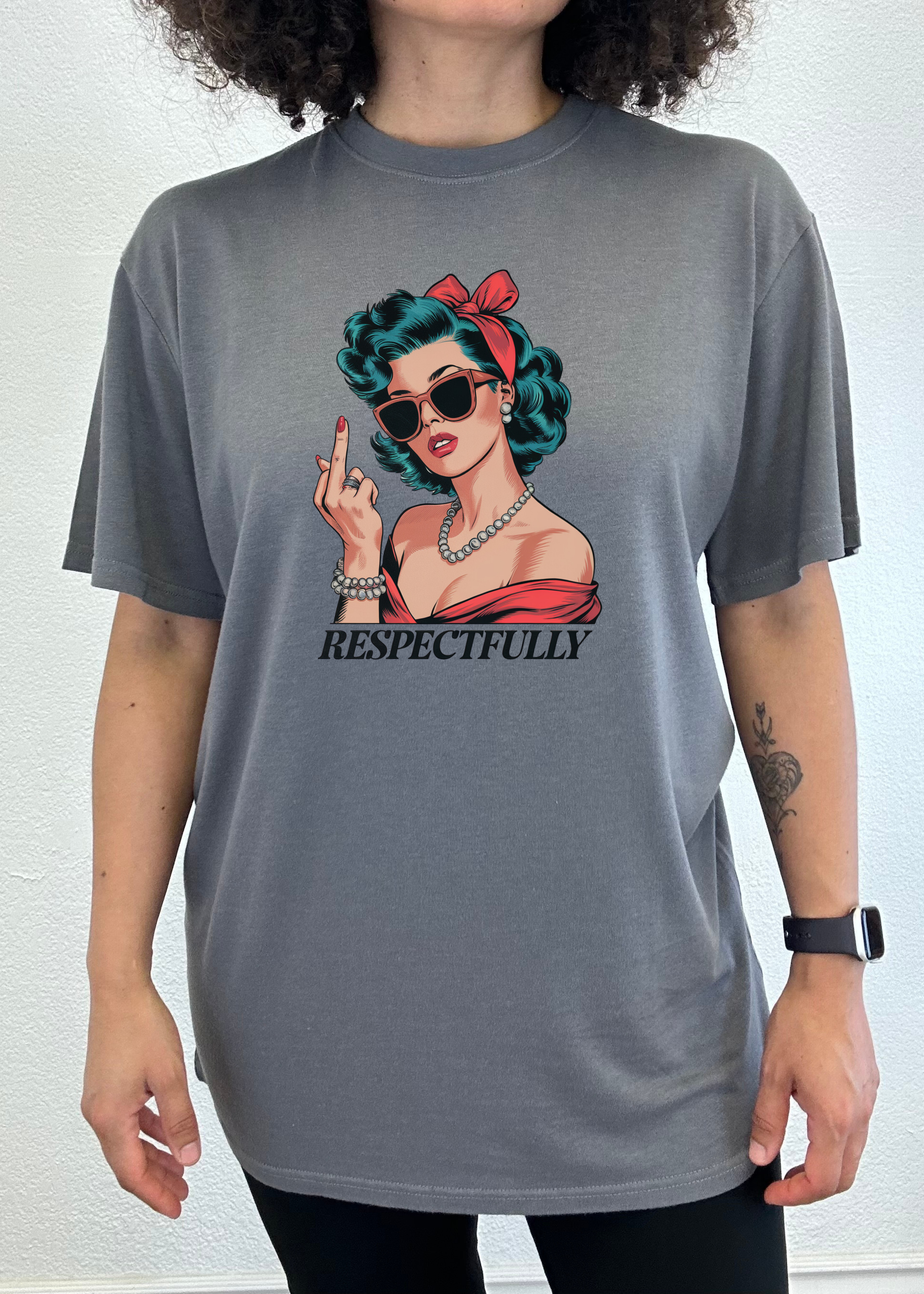 Spun Bamboo Respectfully Middle Finger Unisex Bamboo/Cotton Graphic T-Shirt
