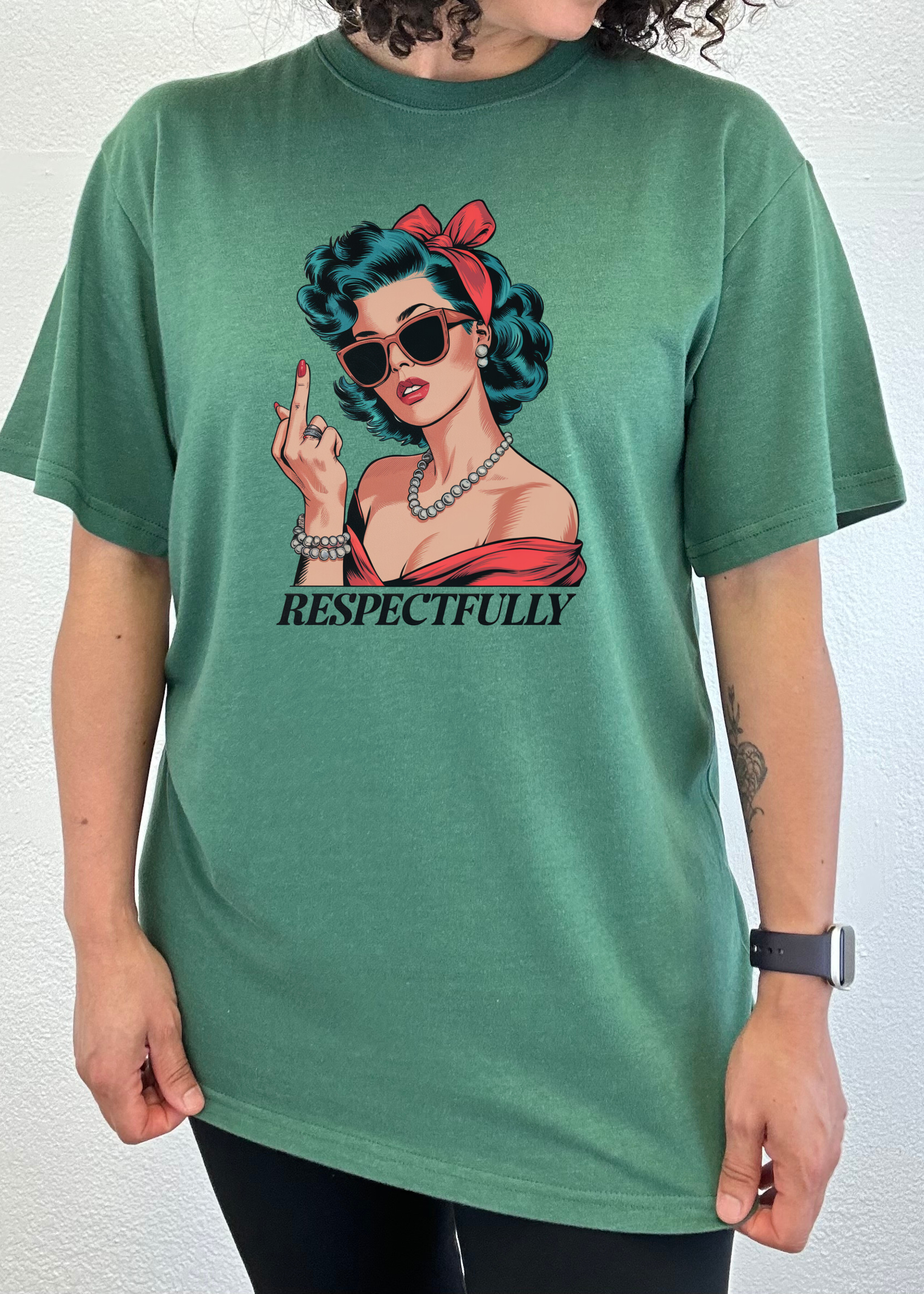 Spun Bamboo Respectfully Middle Finger Unisex Bamboo/Cotton Graphic T-Shirt