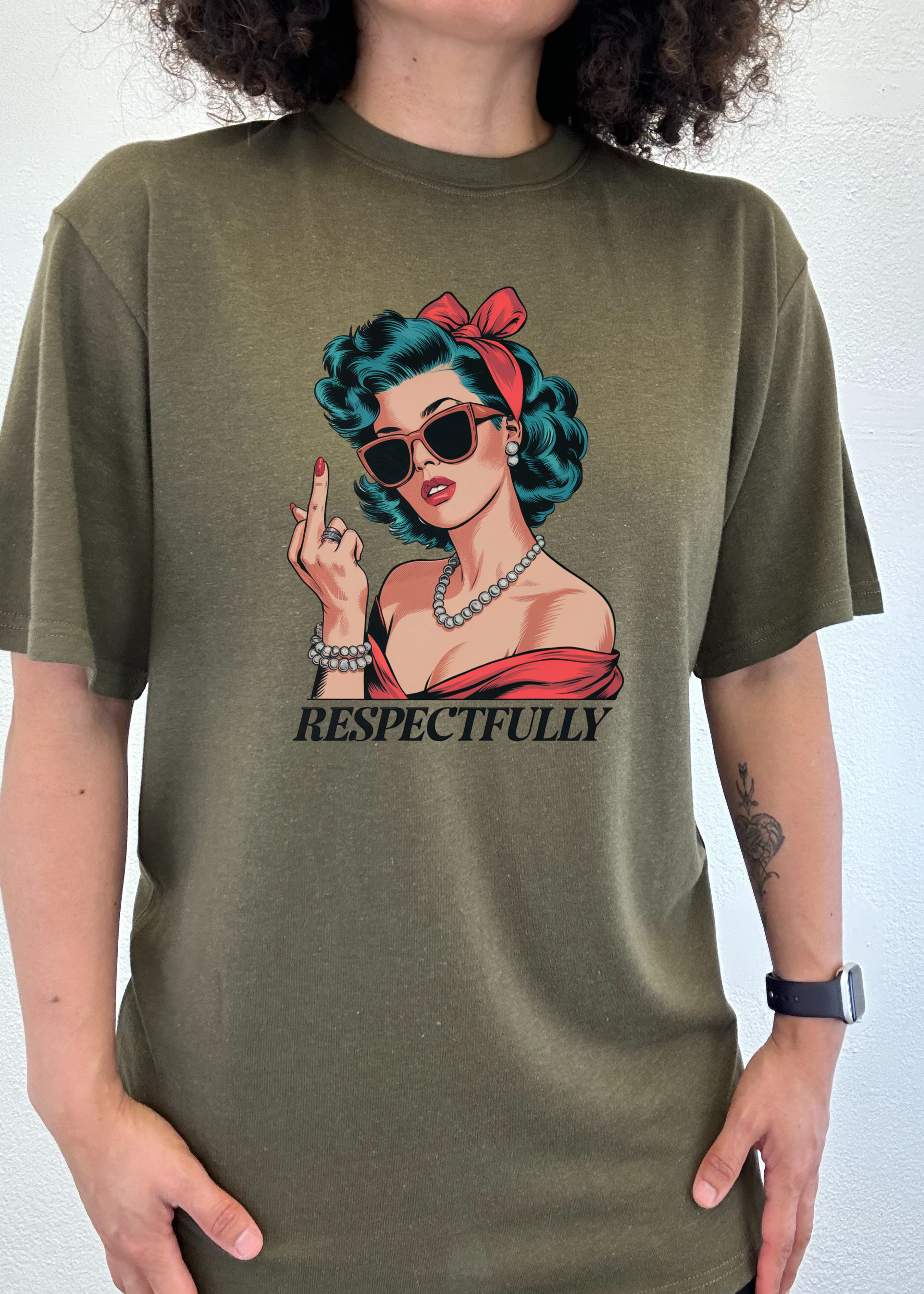 Spun Bamboo Respectfully Middle Finger Unisex Bamboo/Cotton Graphic T-Shirt