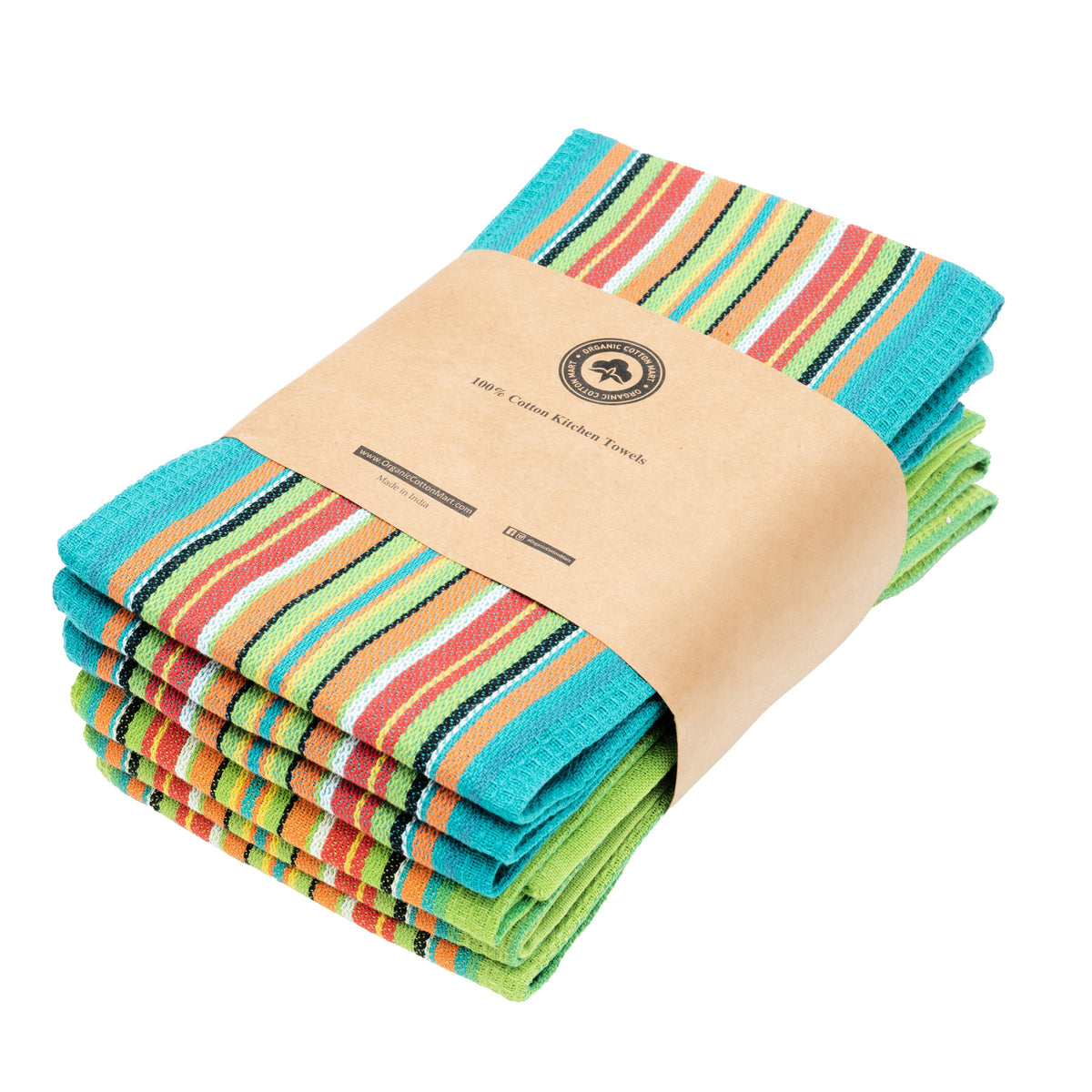Organic Cotton Mart Salsa Stripe Kitchen Towels