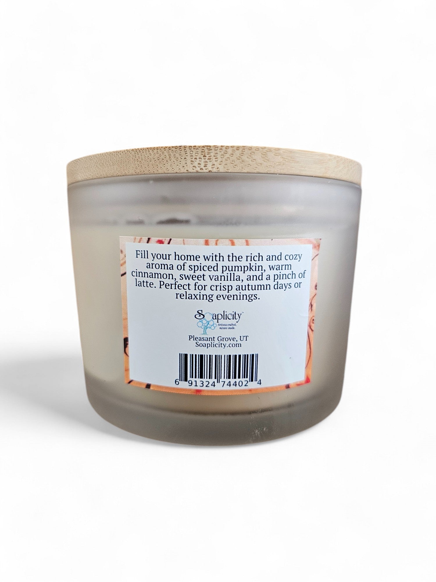 Soaplicity Pumpkin Spice Latte Candle - Coconut-Soy, 2 Sizes