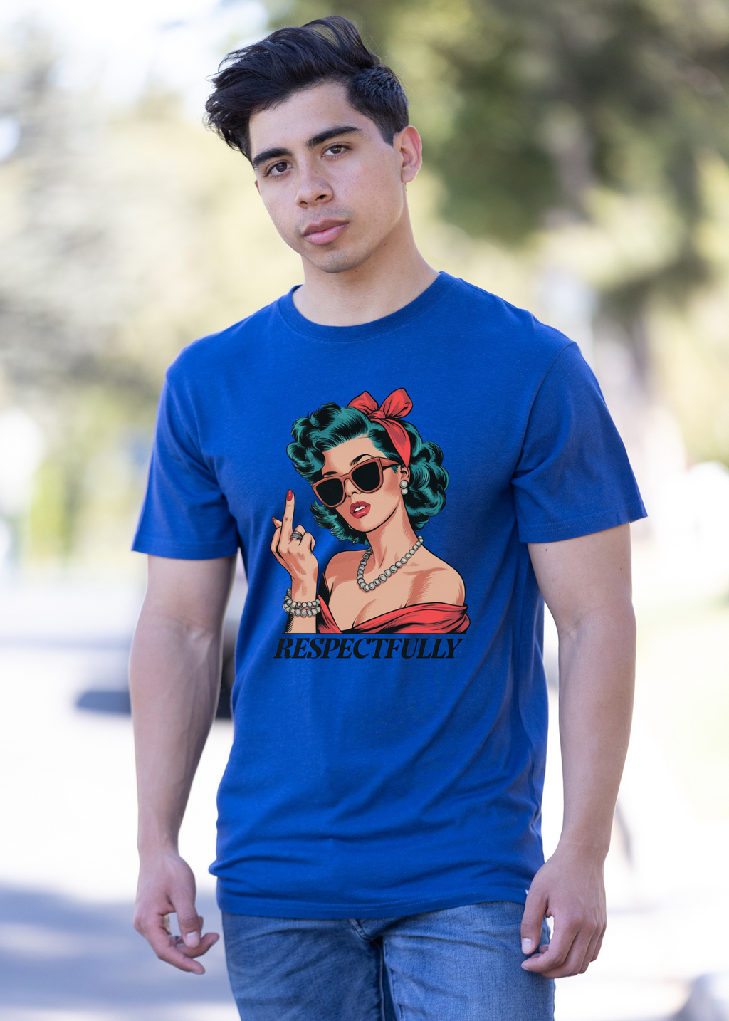Spun Bamboo Respectfully Middle Finger Unisex Bamboo/Cotton Graphic T-Shirt