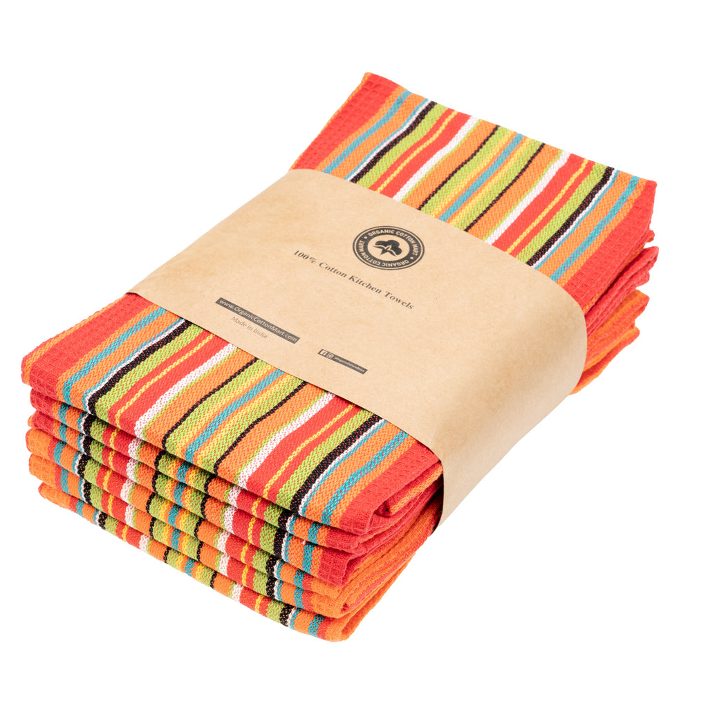 Organic Cotton Mart Salsa Stripe Kitchen Towels