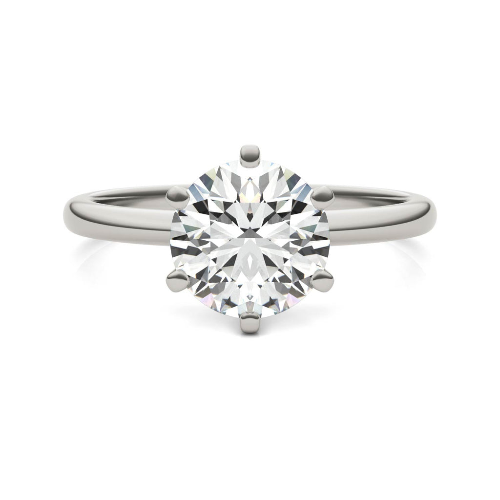 2.00 CTW AGI Certified Lab Grown Diamond Solitaire Engagement Ring – G-VS Clarity, 14K White Gold