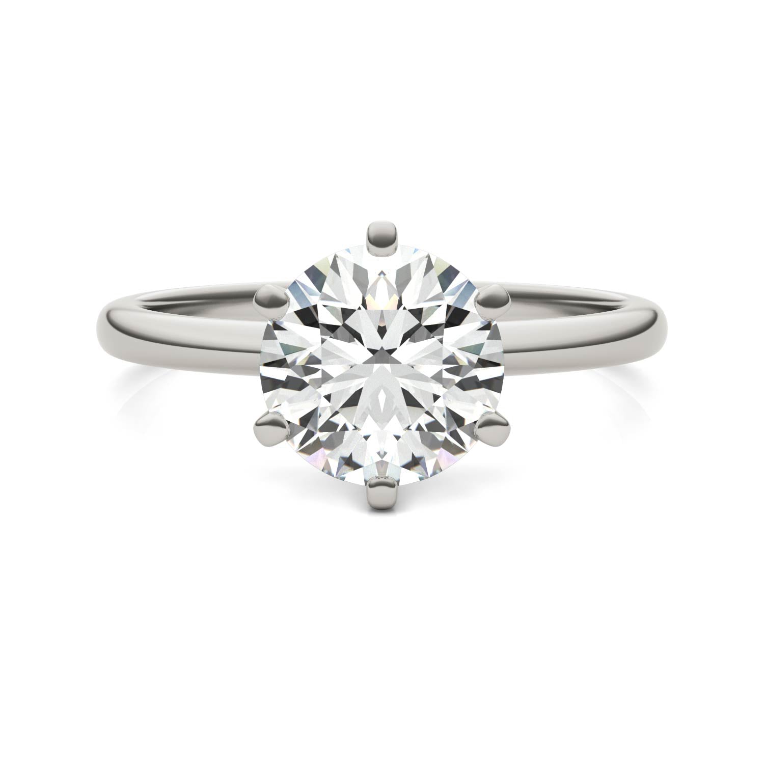 2.00 CTW AGI Certified Lab Grown Diamond Solitaire Engagement Ring – G-VS Clarity, 14K White Gold