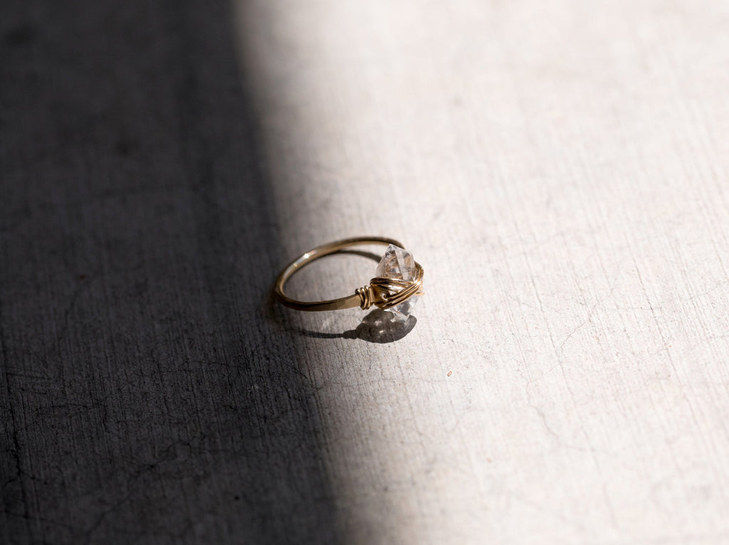 Saressa Designs Herkimer Diamond Caged Ring