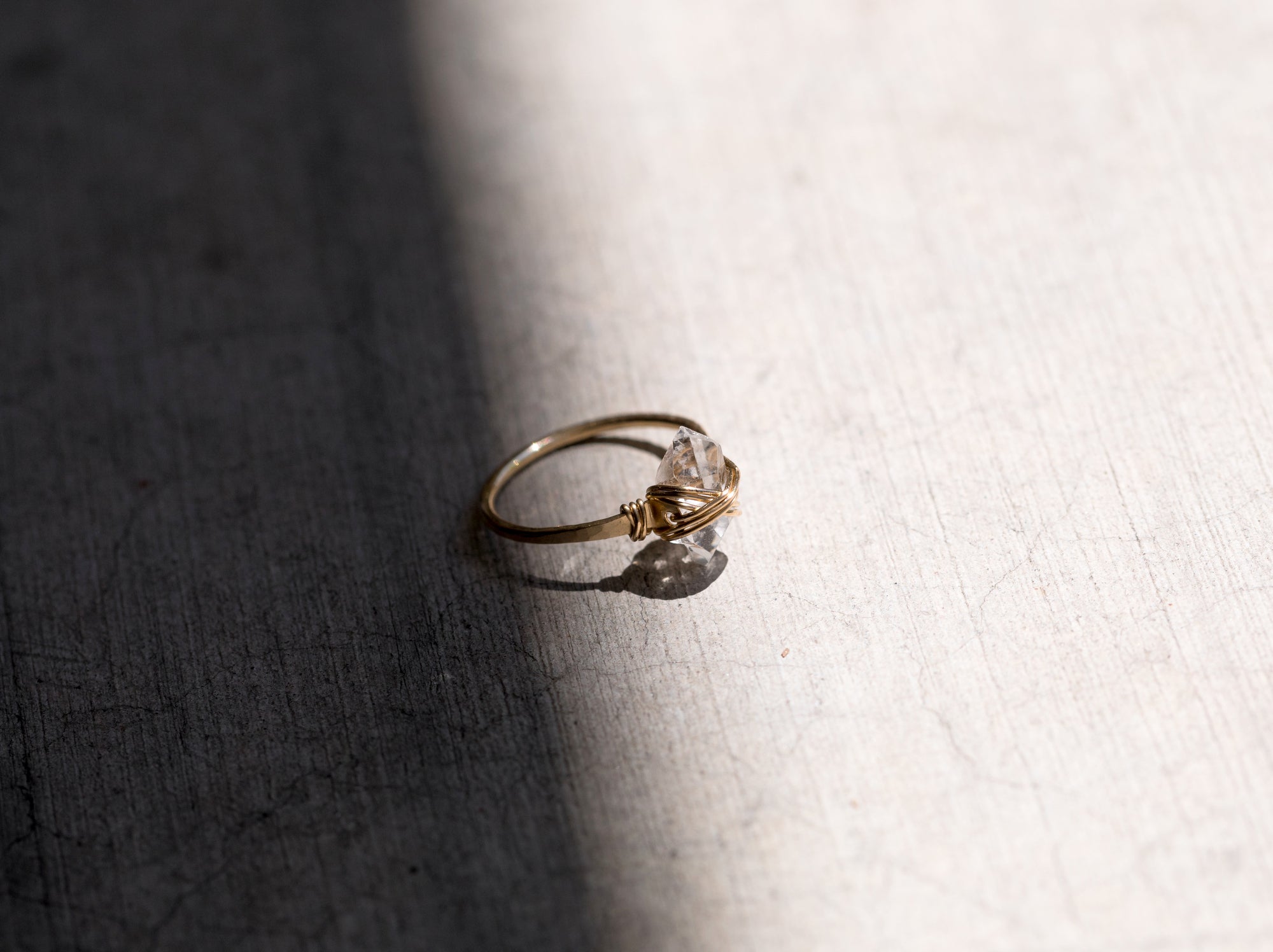 Saressa Designs Herkimer Diamond Caged Ring