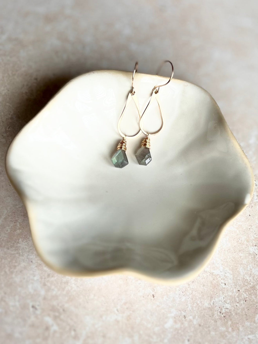 Prism Hoops - Labradorite