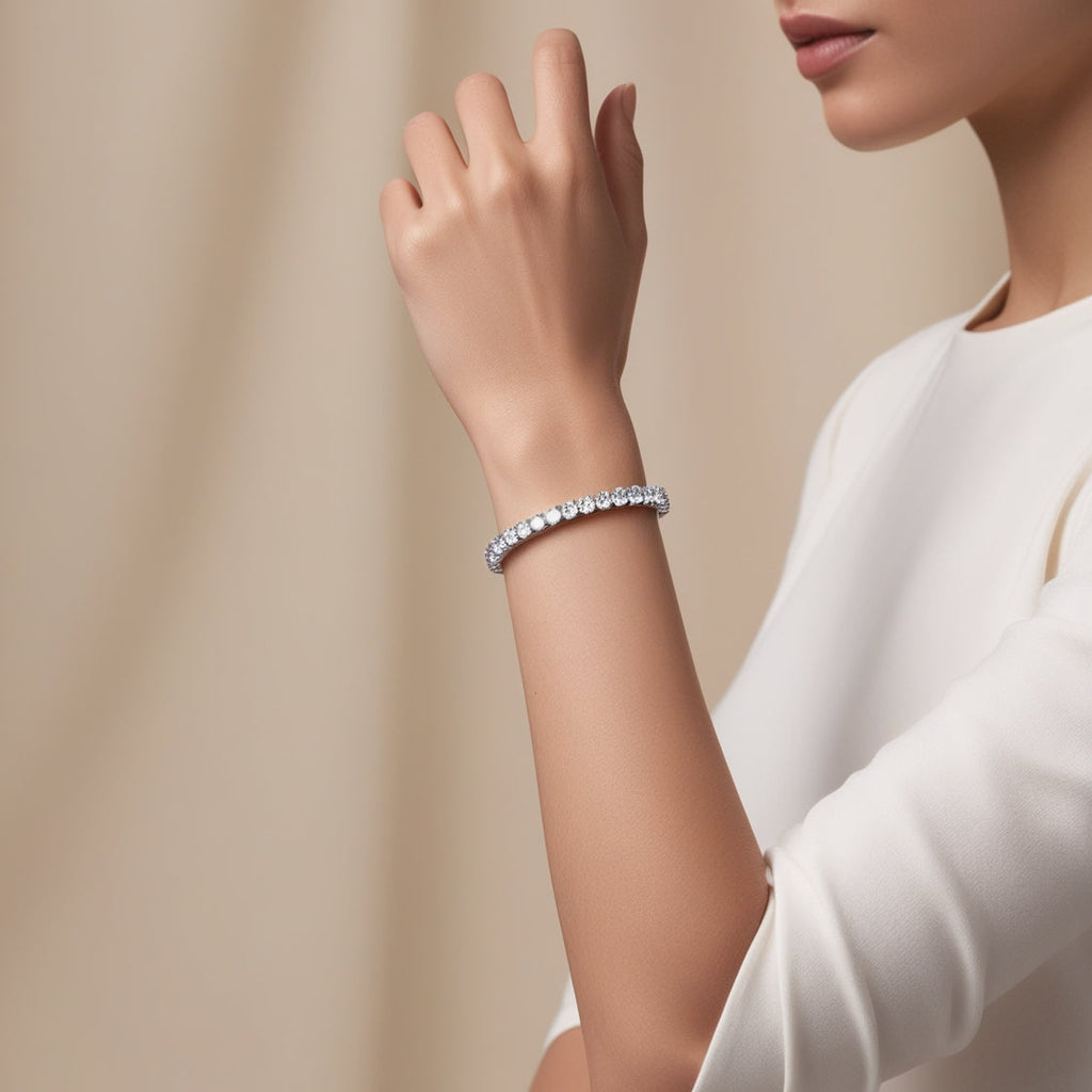3.00 CTW AGI Certified Lab-Grown Diamond Tennis Bracelet in 14K Yellow or White Gold – G/VS Clarity
