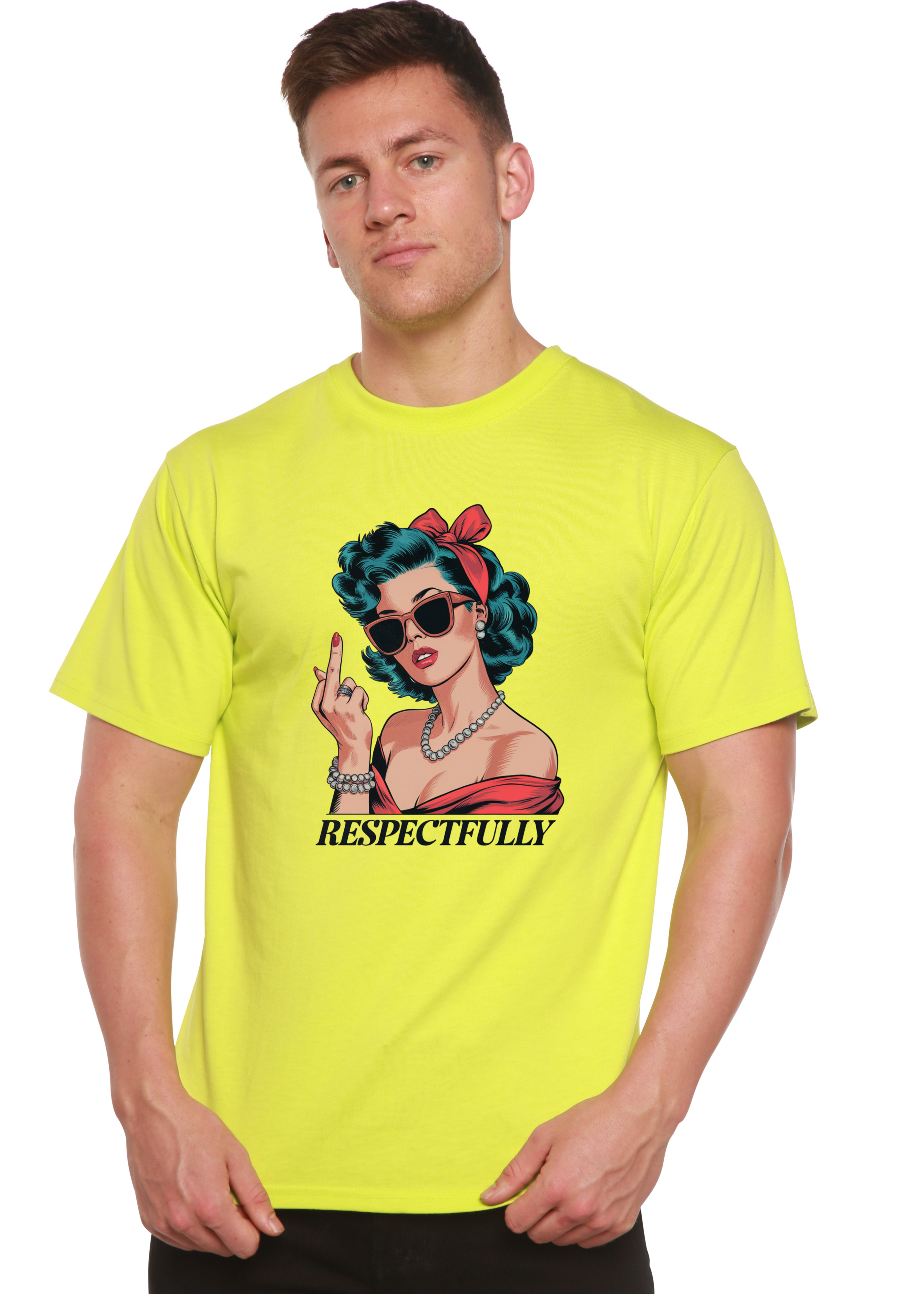 Spun Bamboo Respectfully Middle Finger Unisex Bamboo/Cotton Graphic T-Shirt