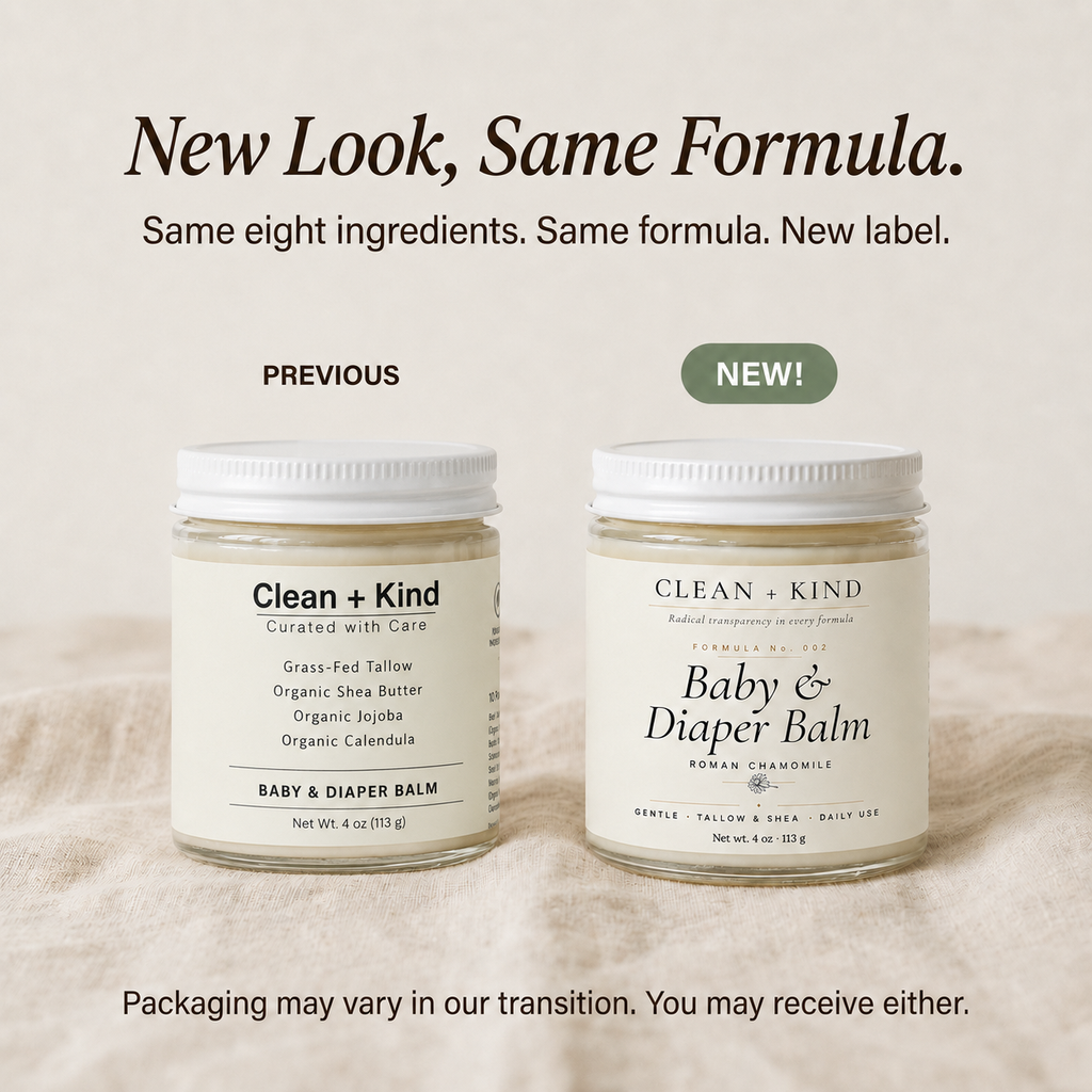 Clean + Kind Baby & Diaper Balm — Grass-Fed Tallow, Shea & Roman Chamomile, 4 oz