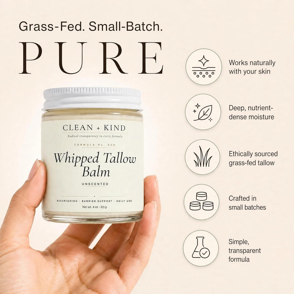 Clean + Kind Whipped Tallow Balm