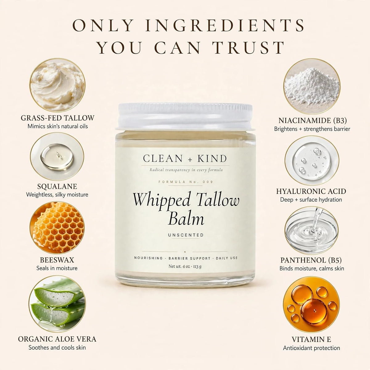 Clean + Kind Whipped Tallow Balm