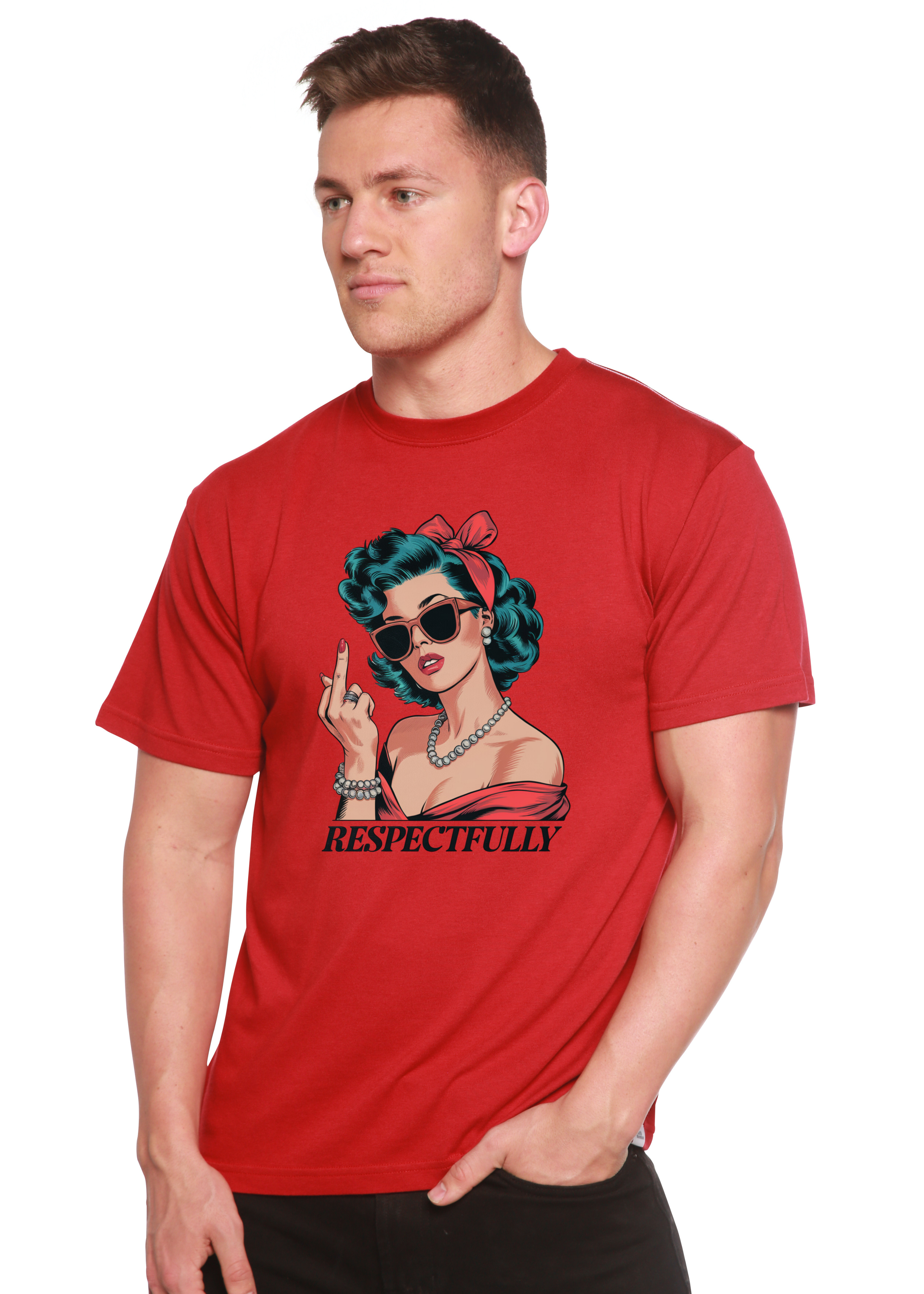 Spun Bamboo Respectfully Middle Finger Unisex Bamboo/Cotton Graphic T-Shirt