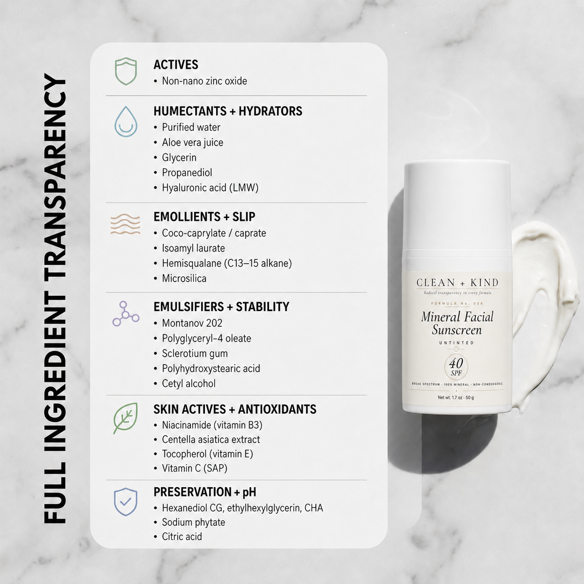 Clean + Kind Daily Moisturizing Sunscreen – SPF 40