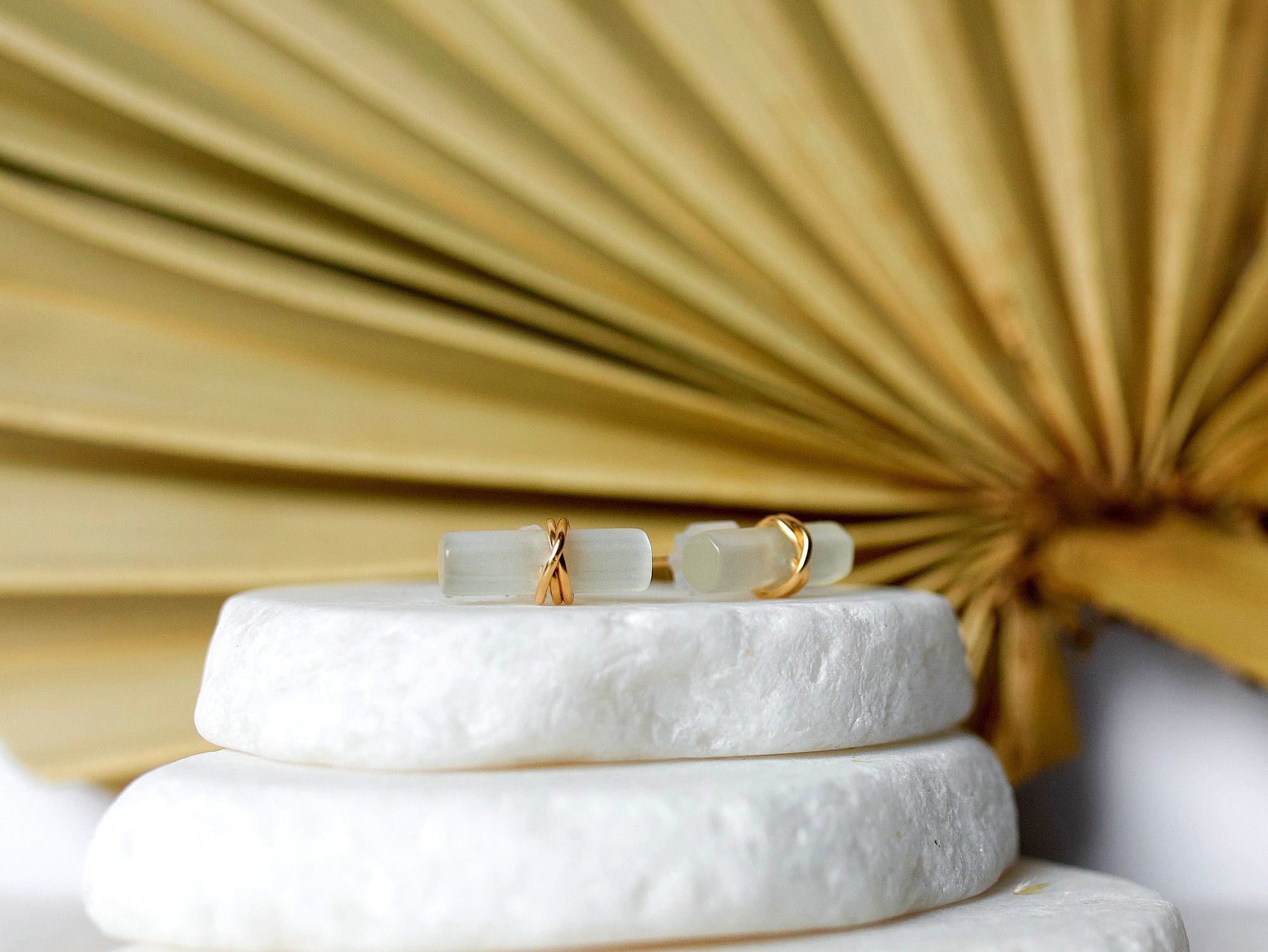 Saressa Designs Birch Studs - Moonstone