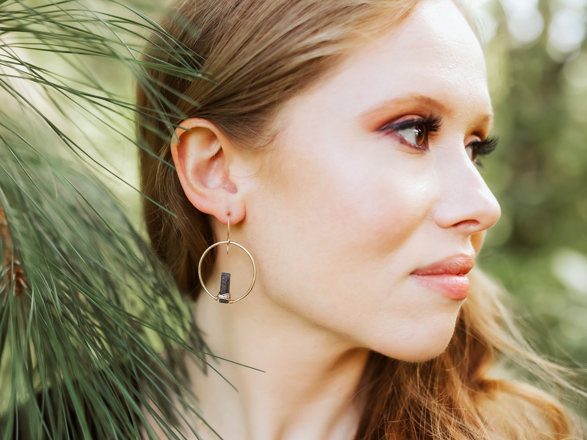 Saressa Designs Sunrise Earrings - Black Sunstone