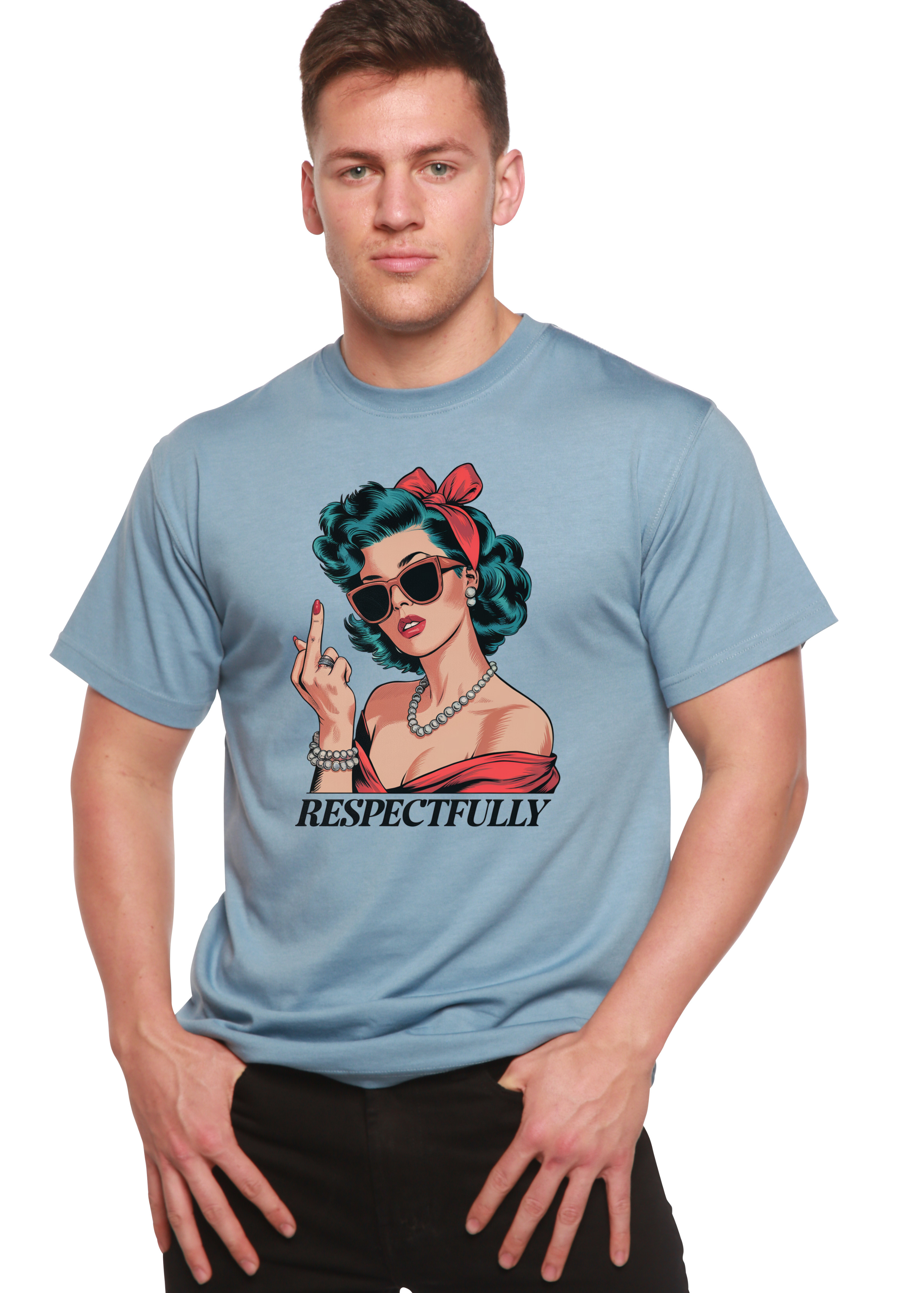 Spun Bamboo Respectfully Middle Finger Unisex Bamboo/Cotton Graphic T-Shirt