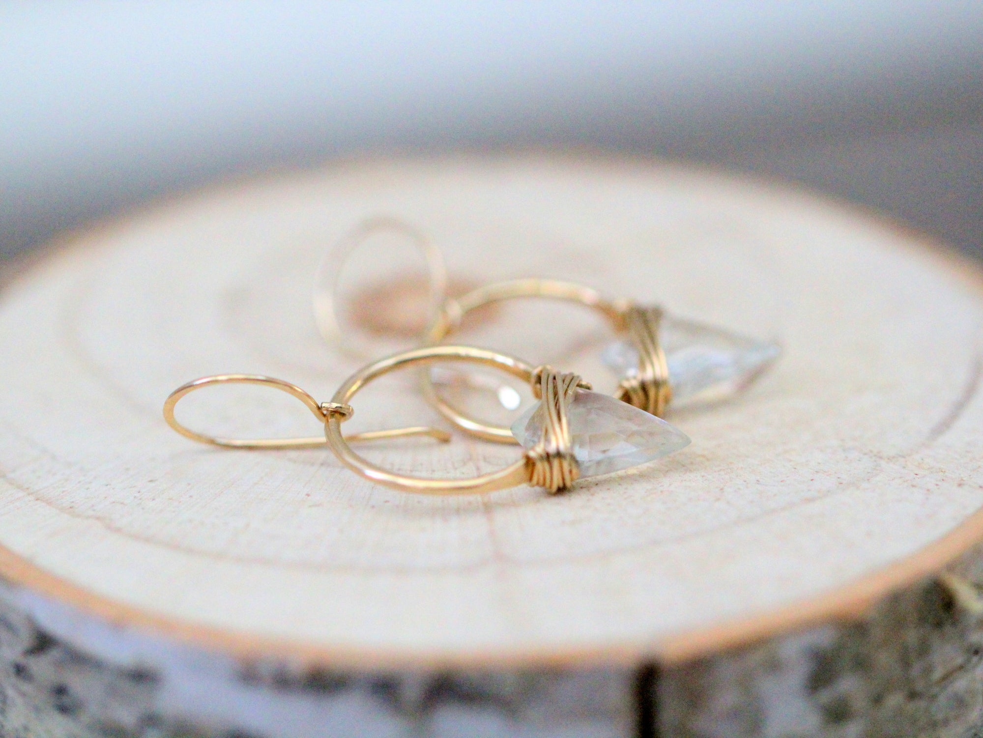 Albatross Earrings - Crystal Quartz