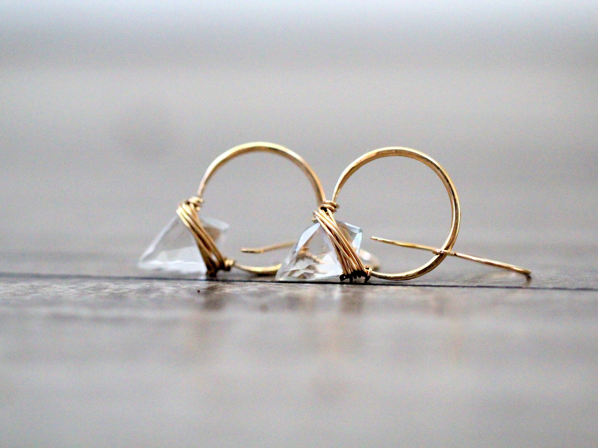 Albatross Earrings - Crystal Quartz