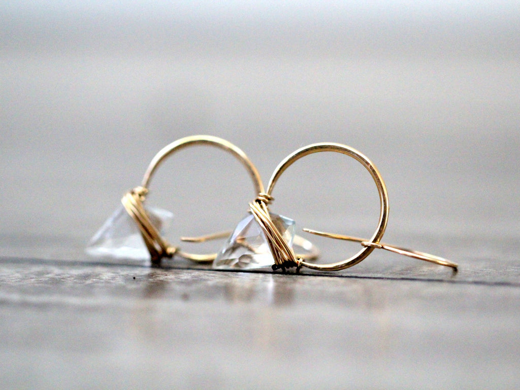 Albatross Earrings - Crystal Quartz