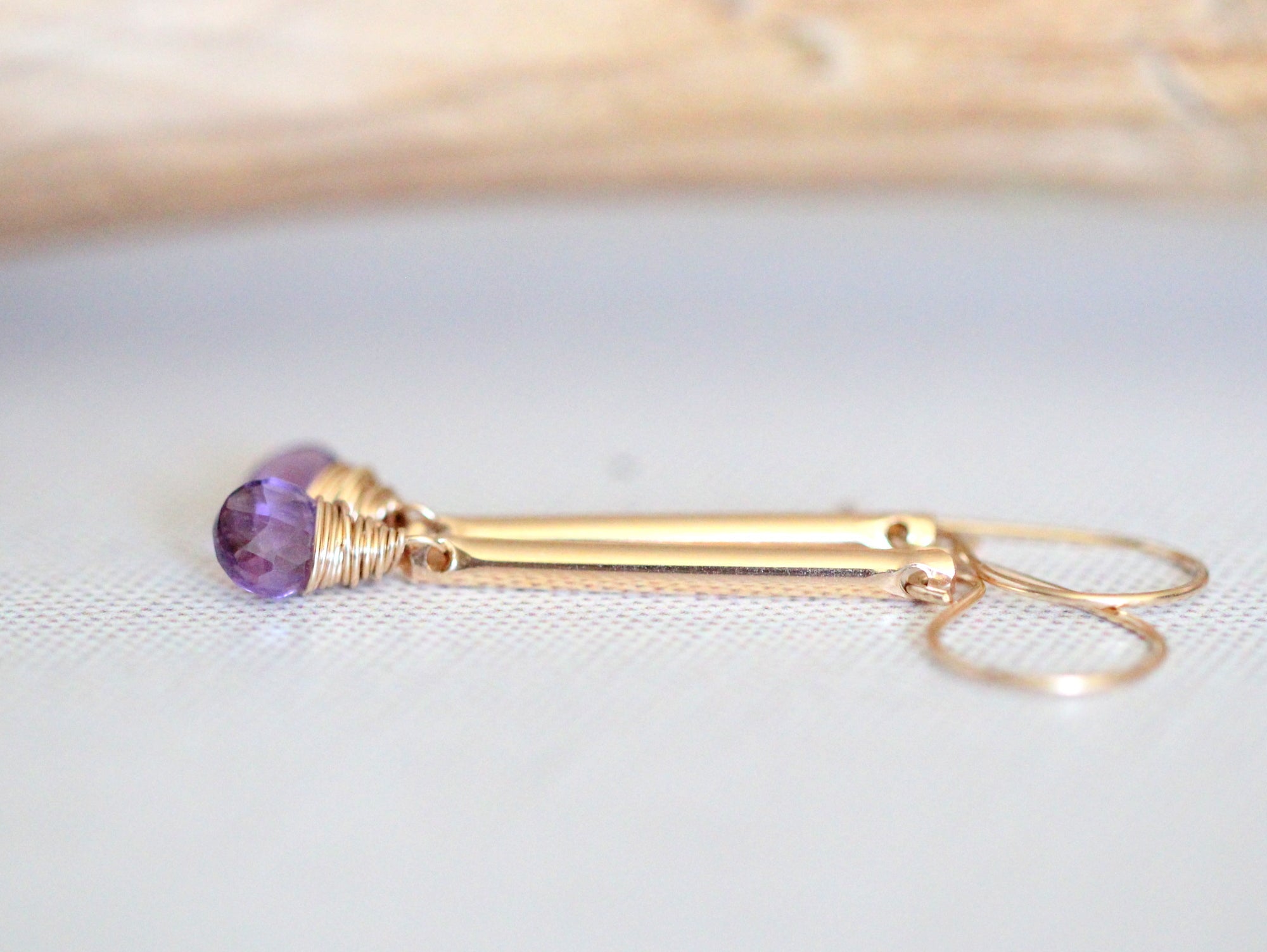 Saressa Designs Amethyst Bar Earrings