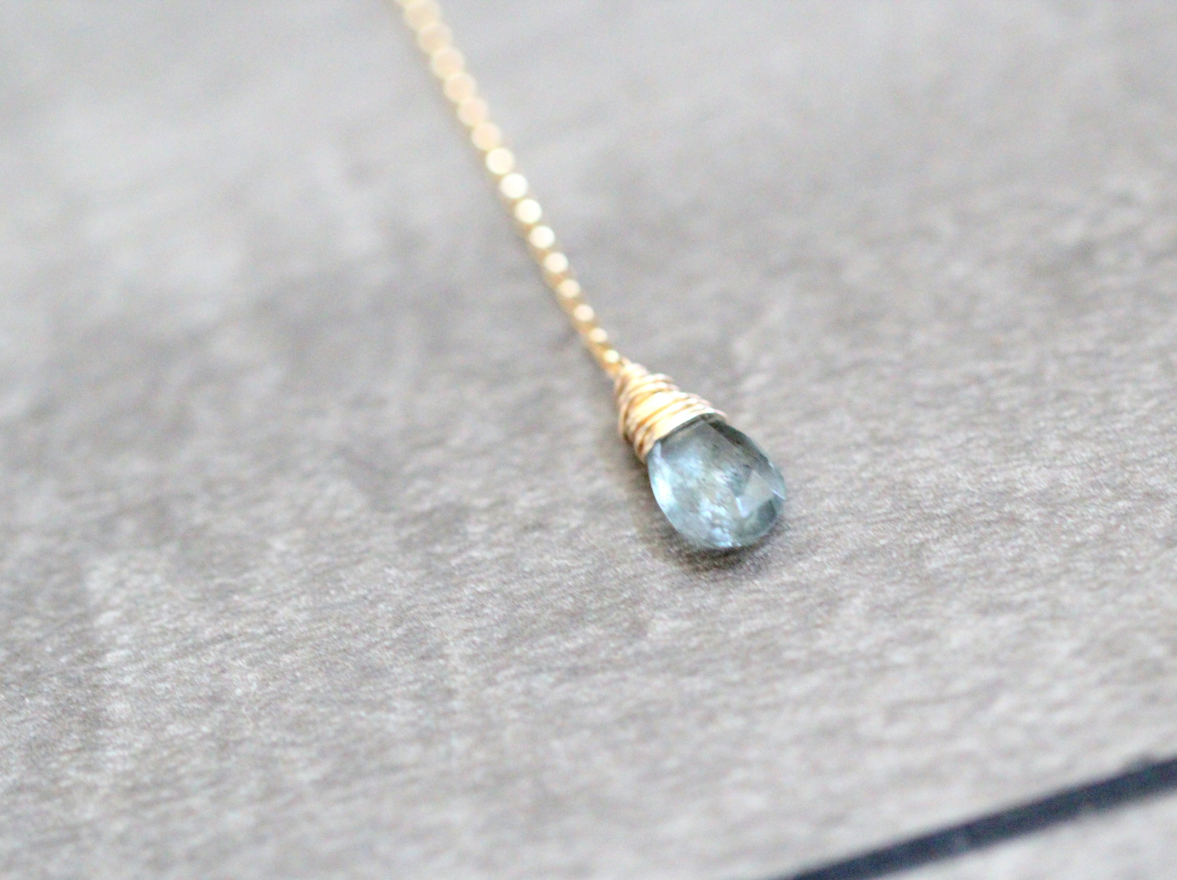 Moss Aquamarine Lariat Necklace