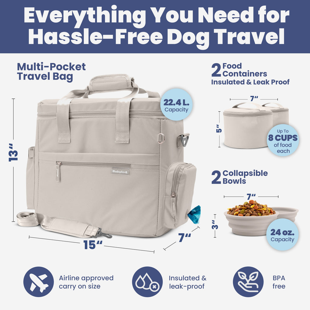Rubyloo The Original Doggy Bag™ Dog Travel Bag for Supplies