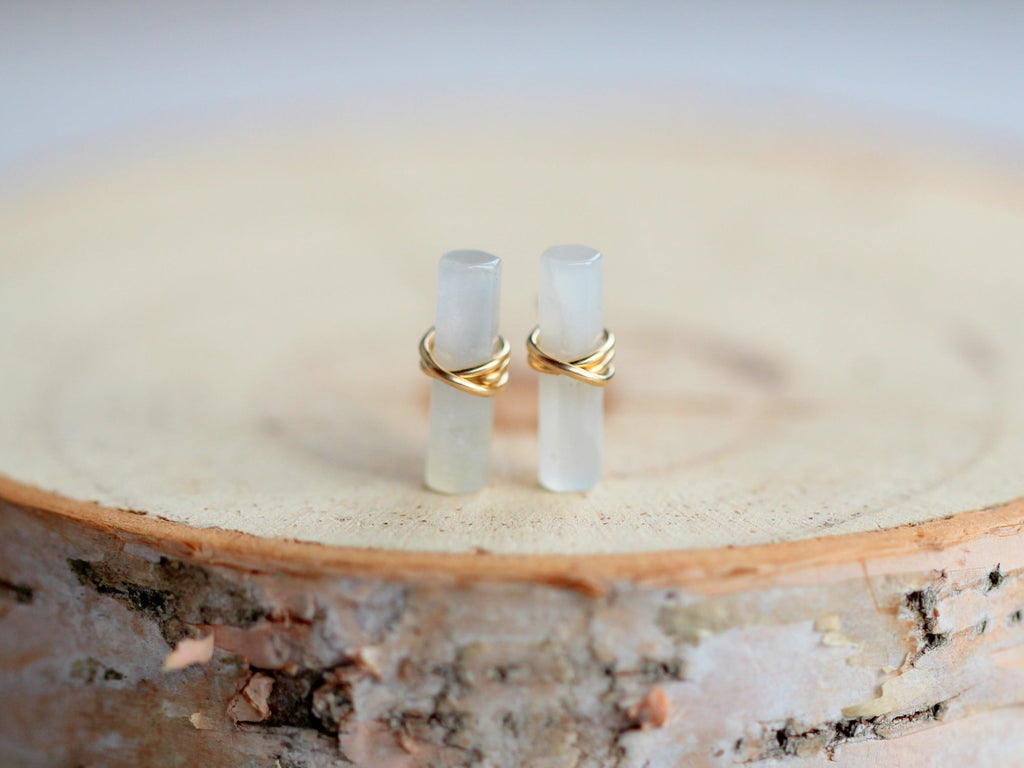 Saressa Designs Birch Studs - Moonstone