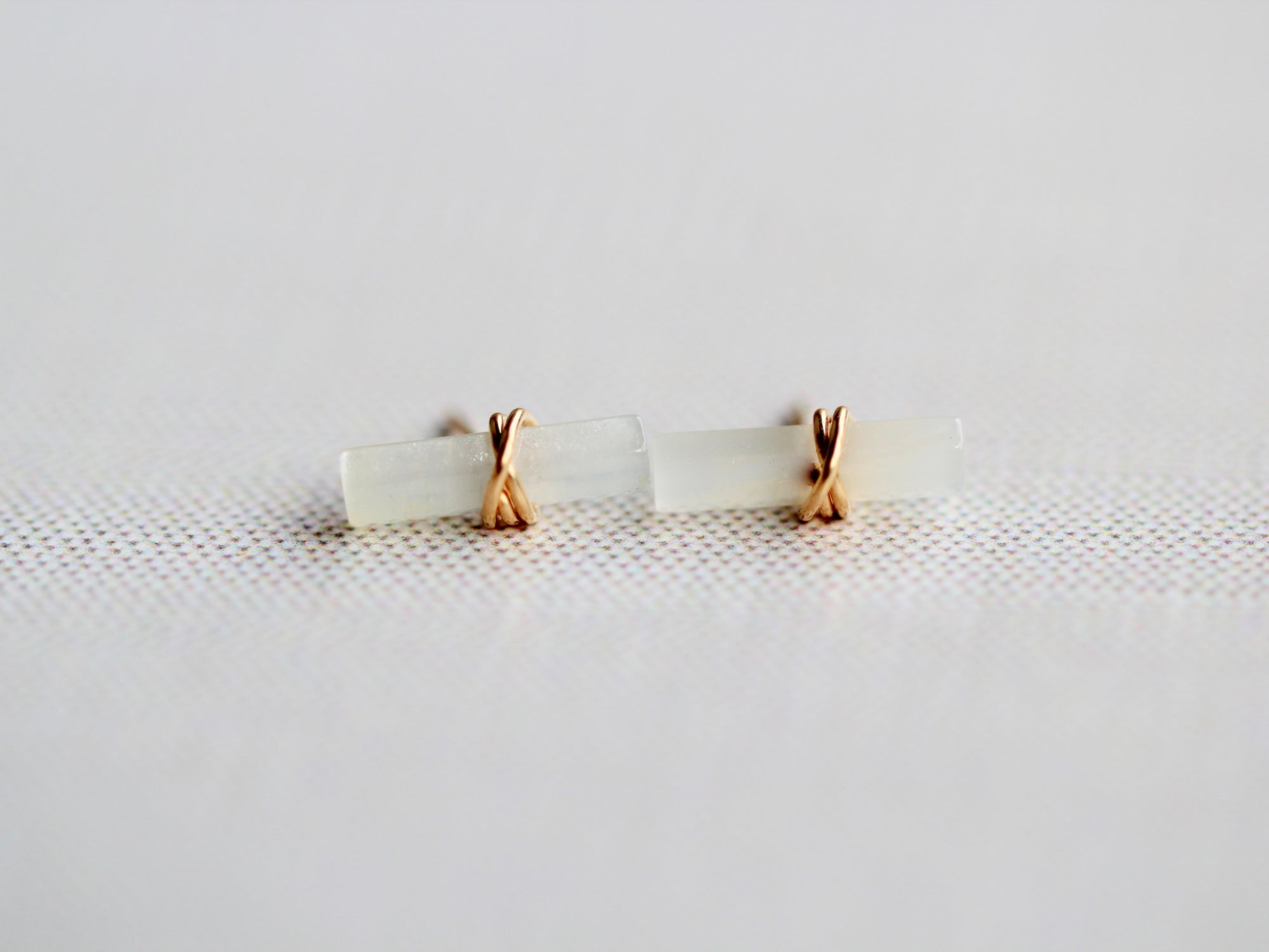 Saressa Designs Birch Studs - Moonstone