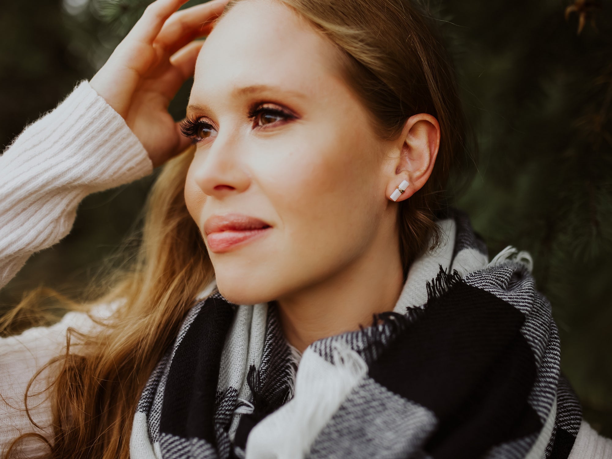 Saressa Designs Birch Studs - Moonstone