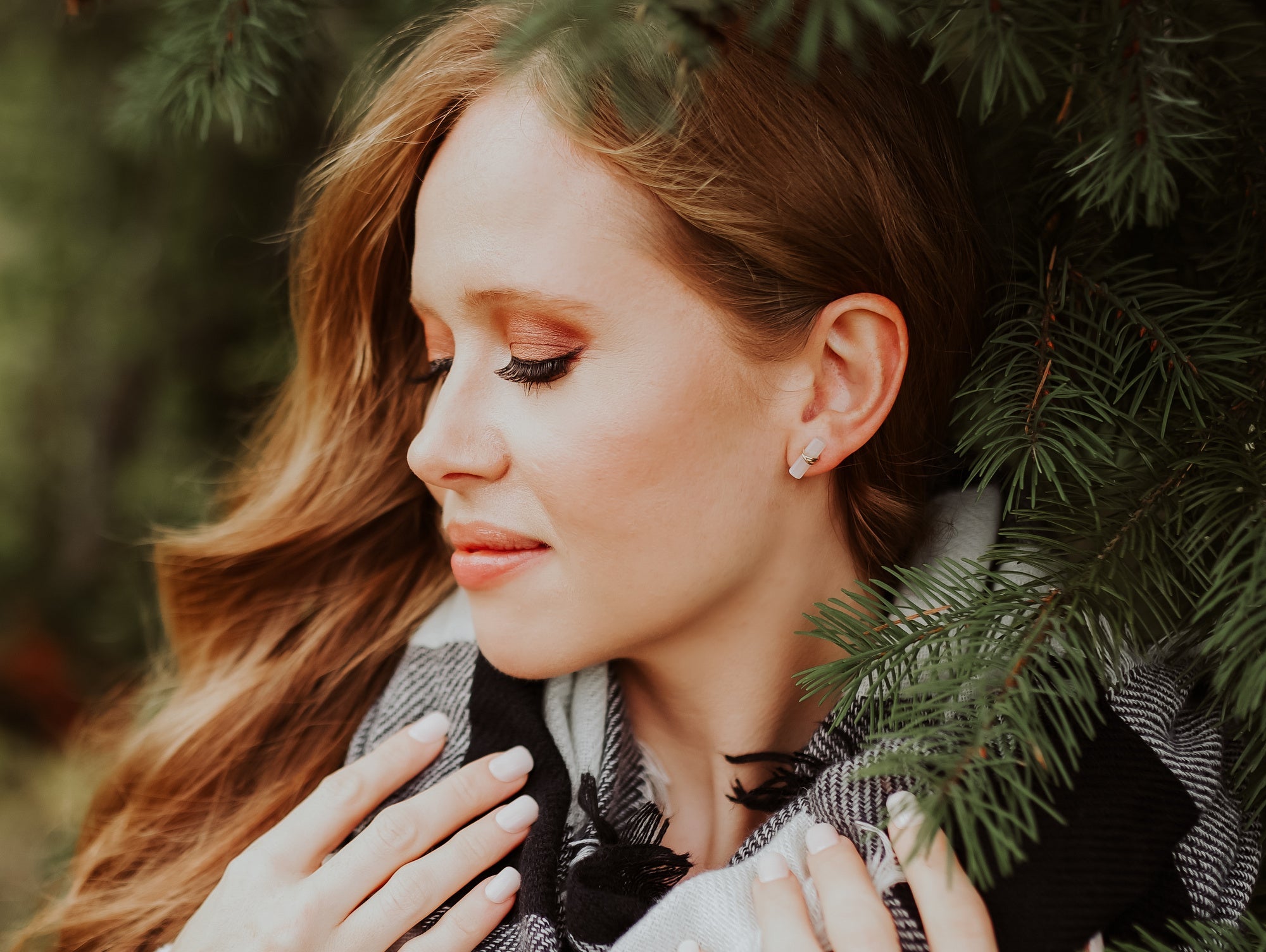 Saressa Designs Birch Studs - Moonstone