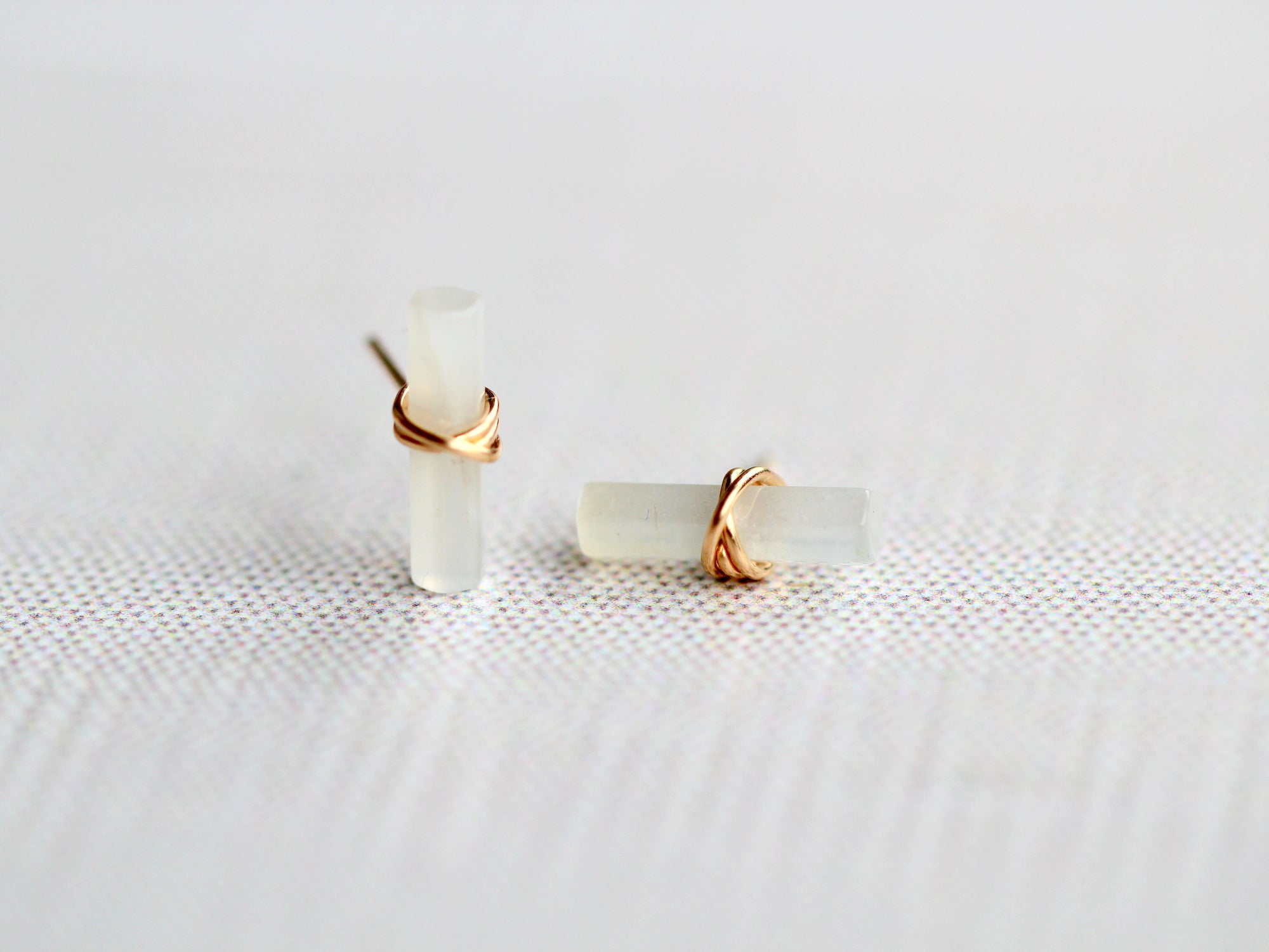 Saressa Designs Birch Studs - Moonstone