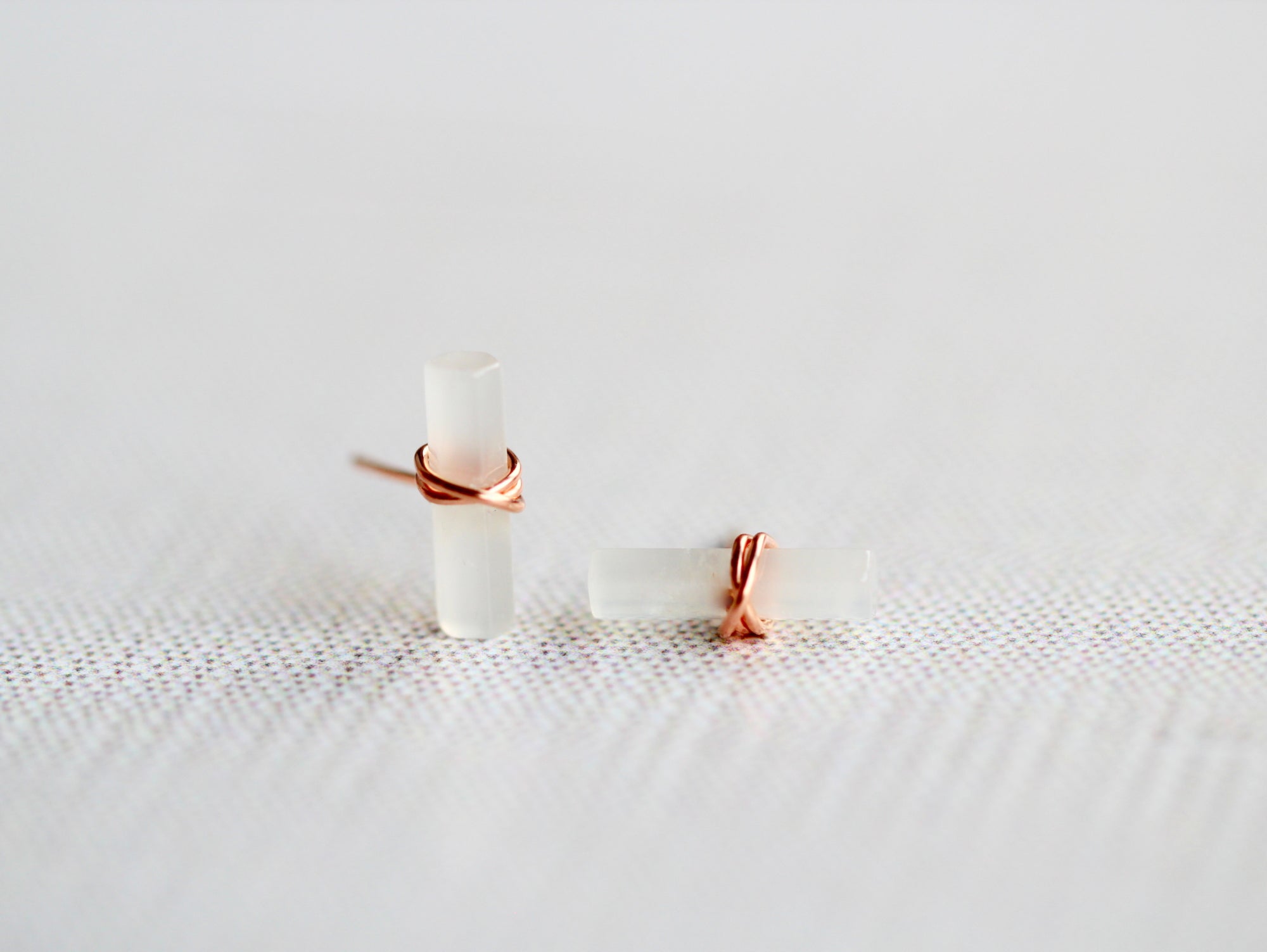 Saressa Designs Birch Studs - Moonstone