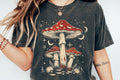 Spun Bamboo Boho Retro Hippie Mushrooms Natural Unisex Bamboo/Cotton Graphic T-Shirt