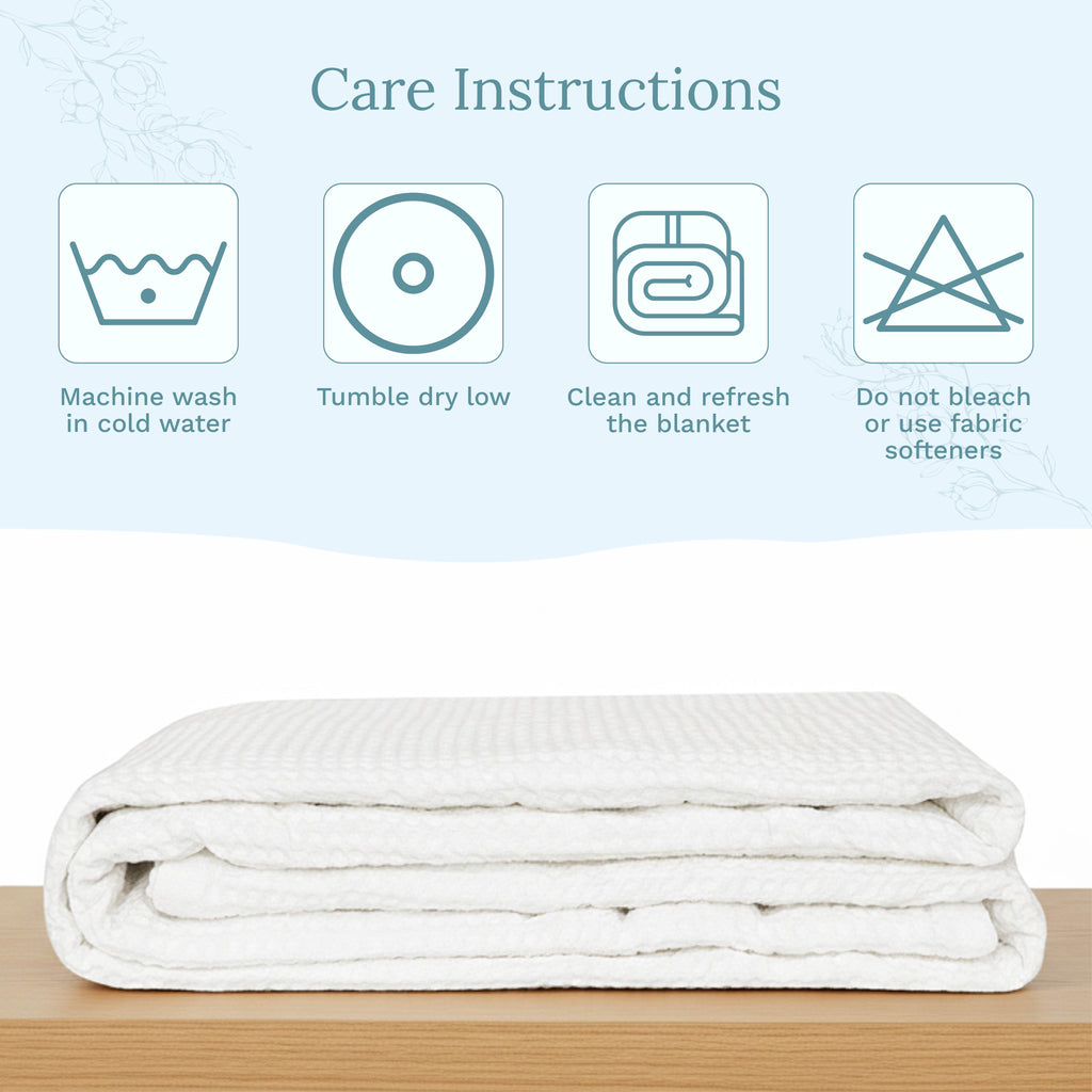 Organic Cotton Mart Waffle Weave Blanket