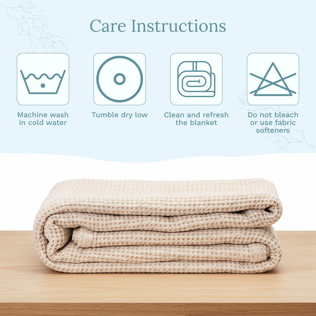 Organic Cotton Mart Waffle Weave Blanket