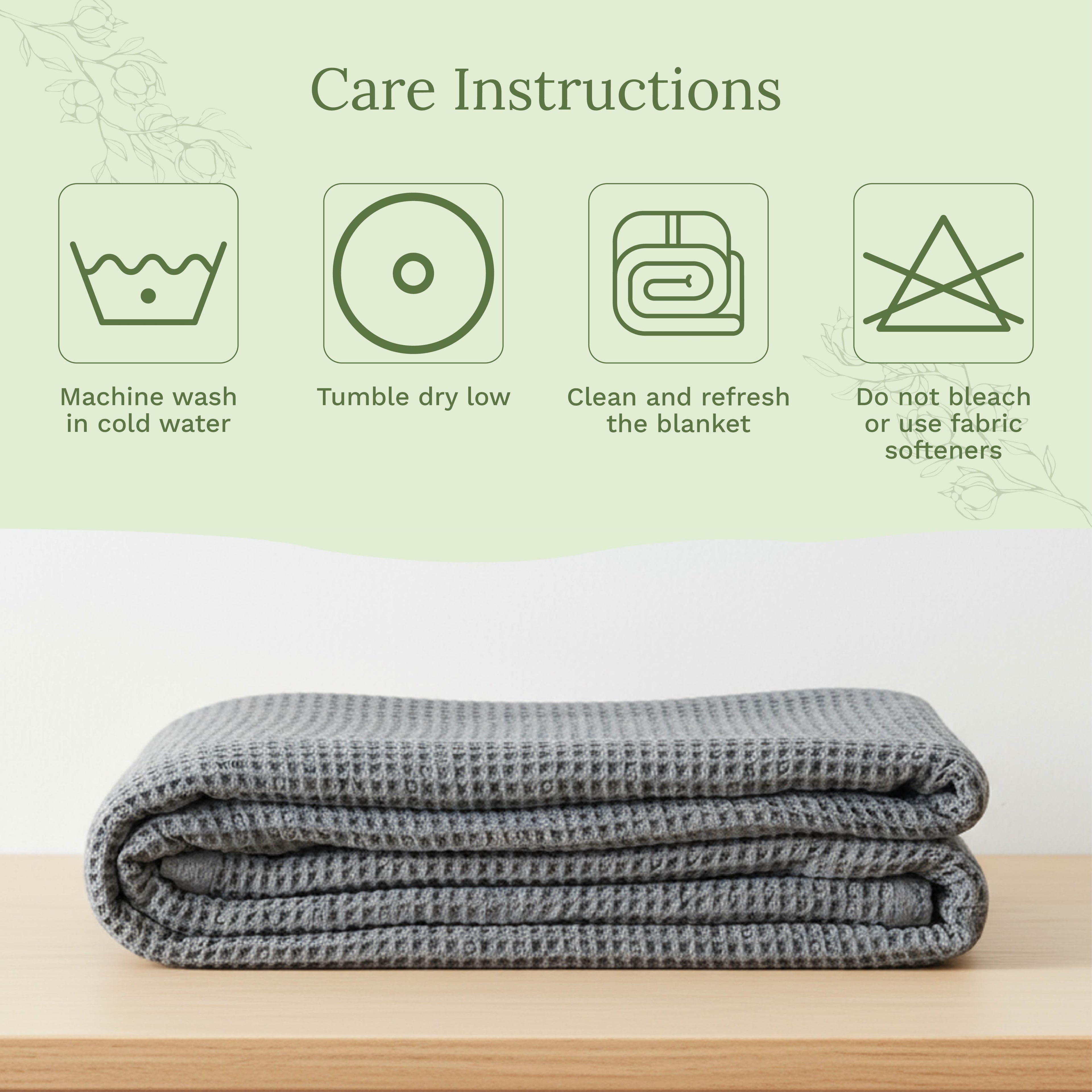 Organic Cotton Mart Waffle Weave Blanket