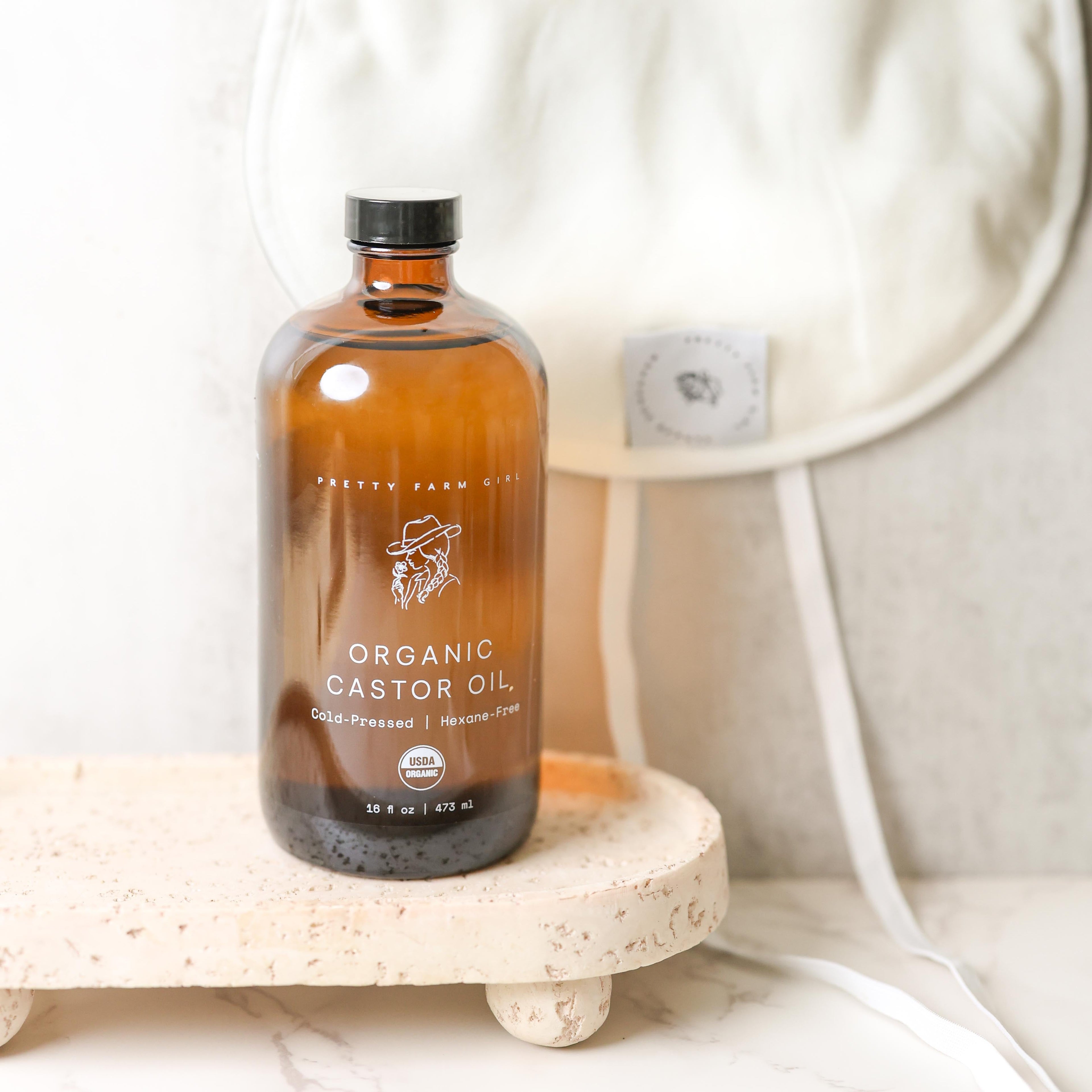Pretty Farm Girl Organic Pure Castor Oil + Cloth Pack Bundle