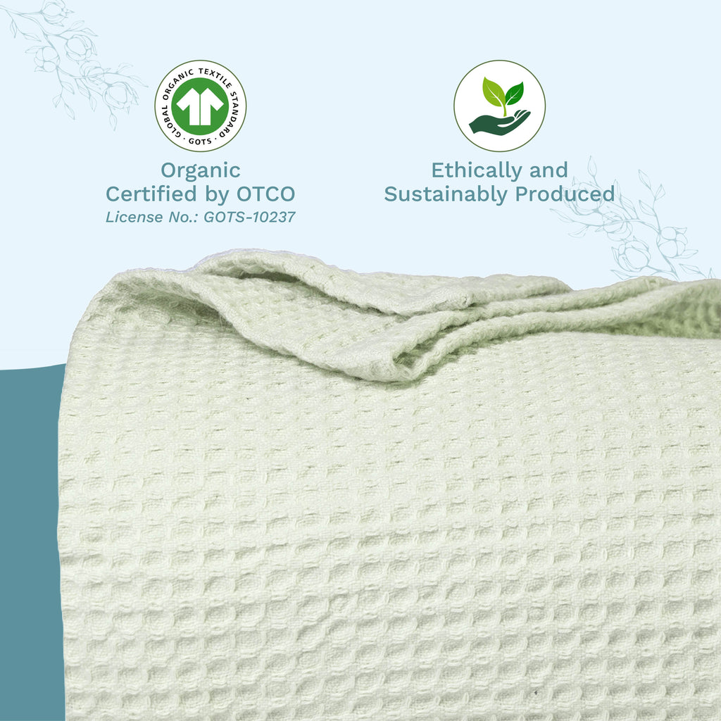 Organic Cotton Mart Waffle Weave Blanket