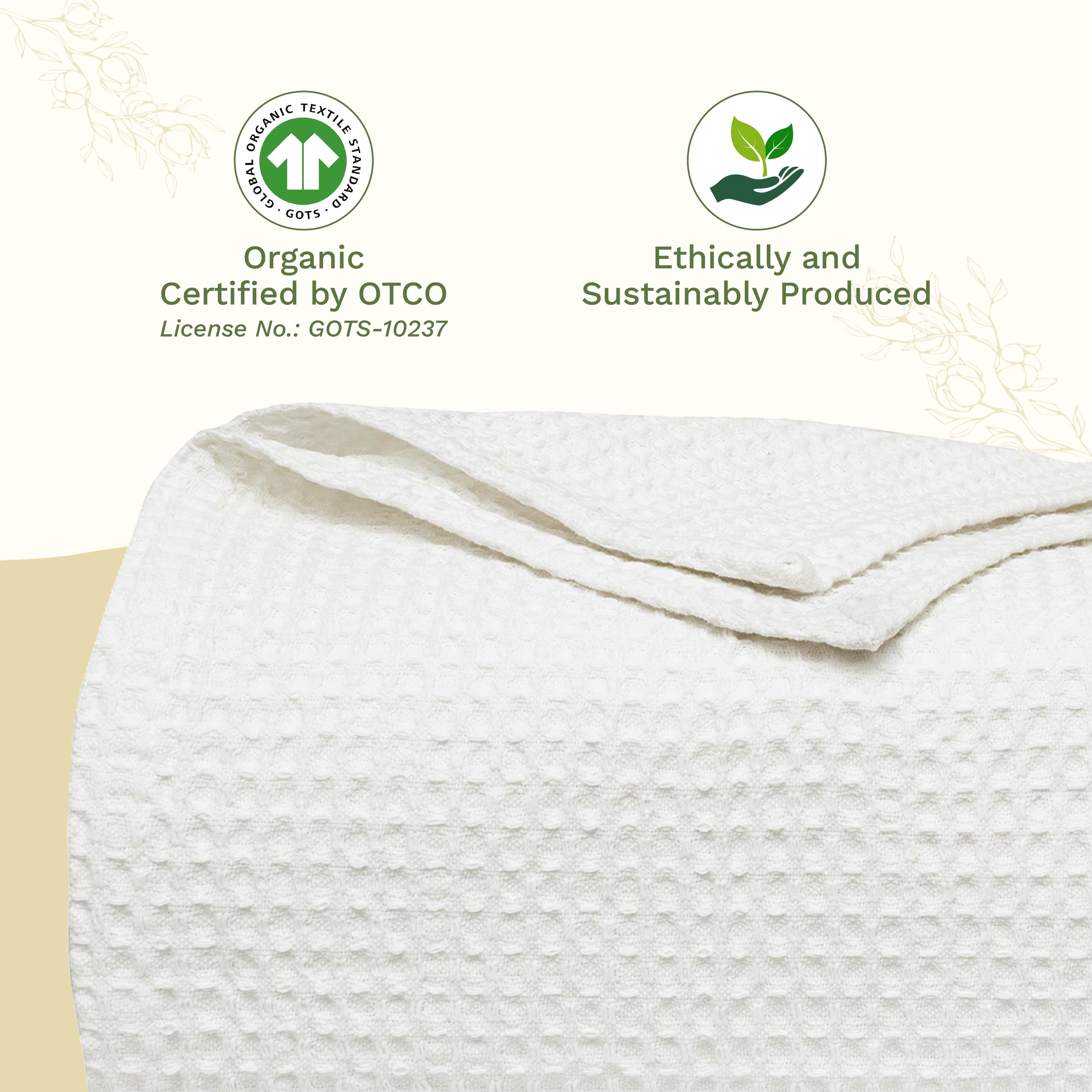 Organic Cotton Mart Waffle Weave Blanket