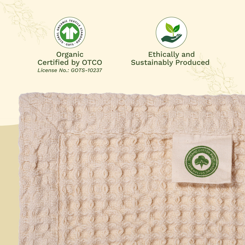 Organic Cotton Mart Waffle Weave Blanket