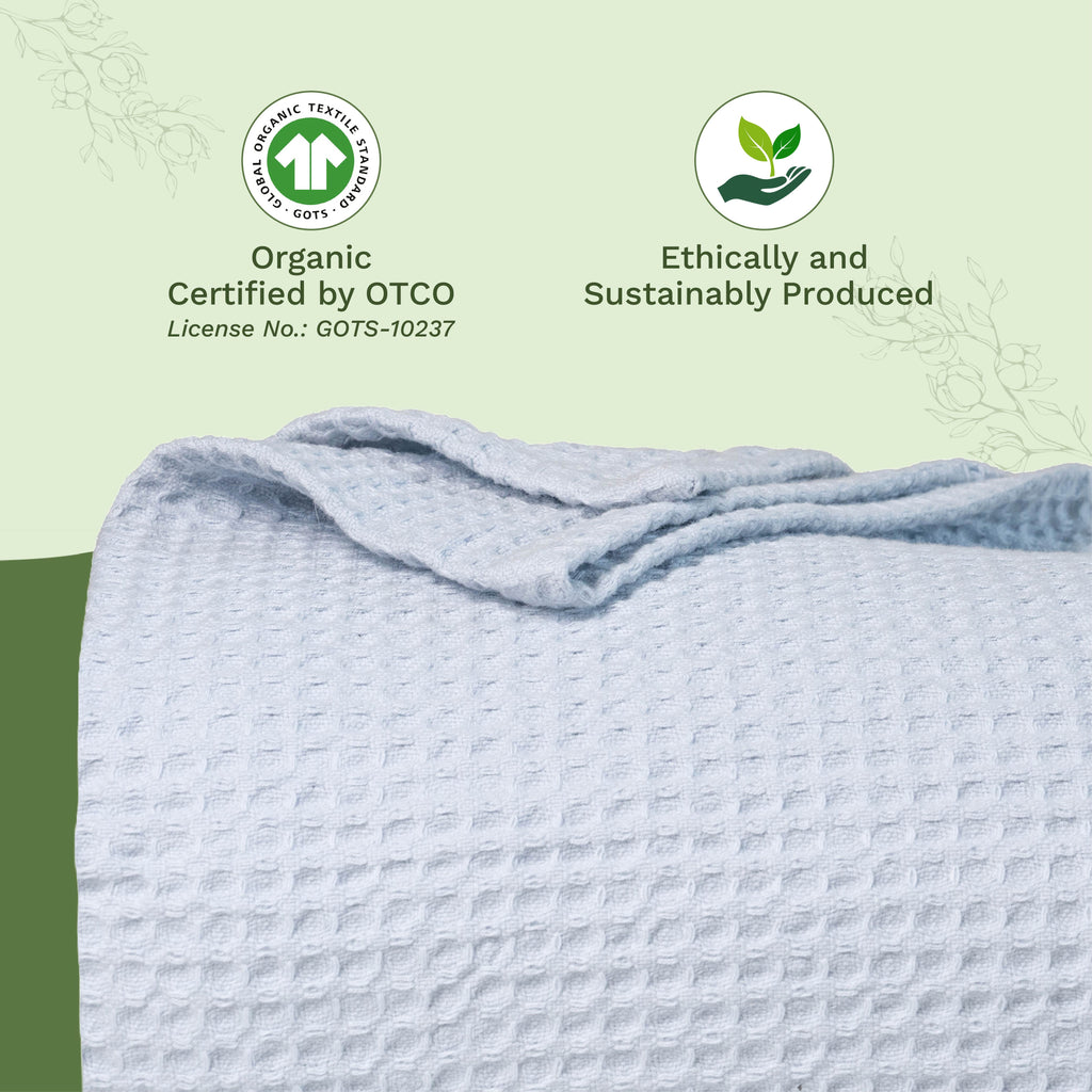 Organic Cotton Mart Waffle Weave Blanket