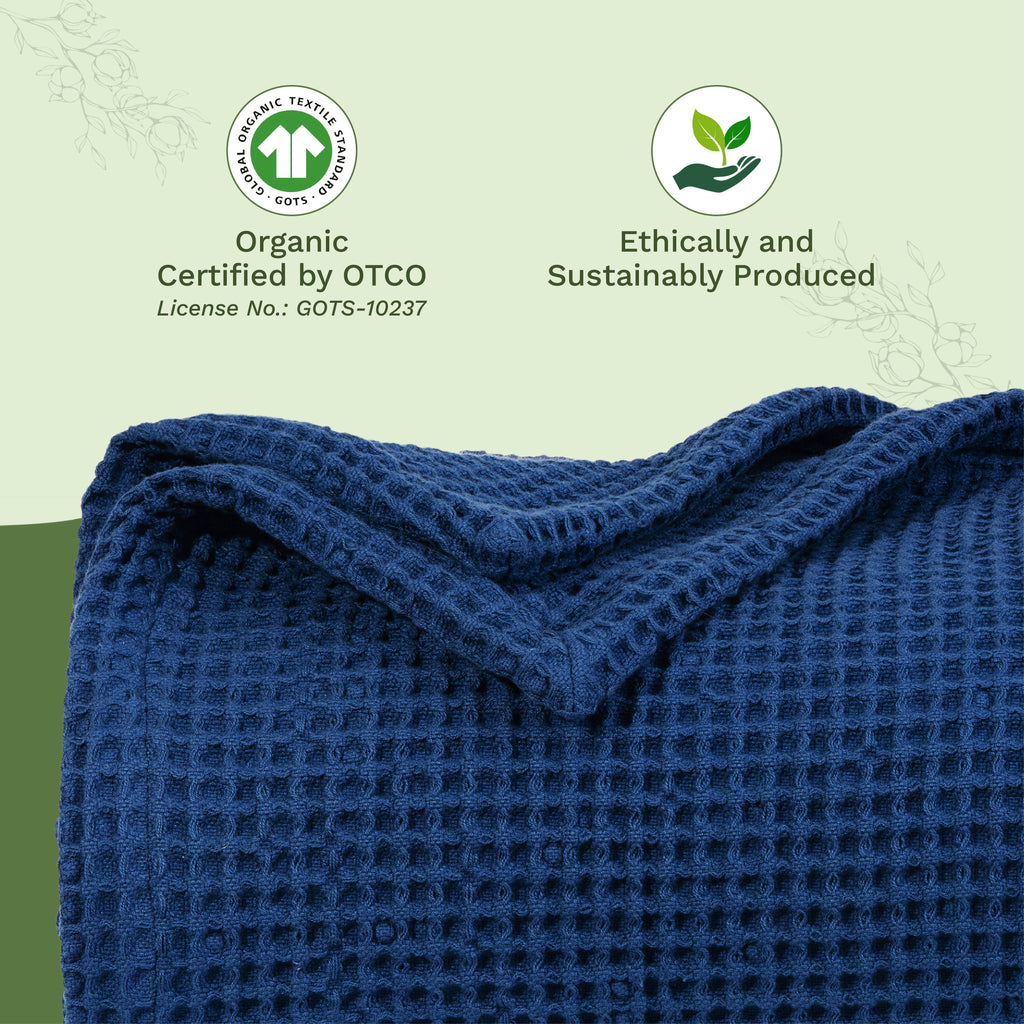 Organic Cotton Mart Waffle Weave Blanket
