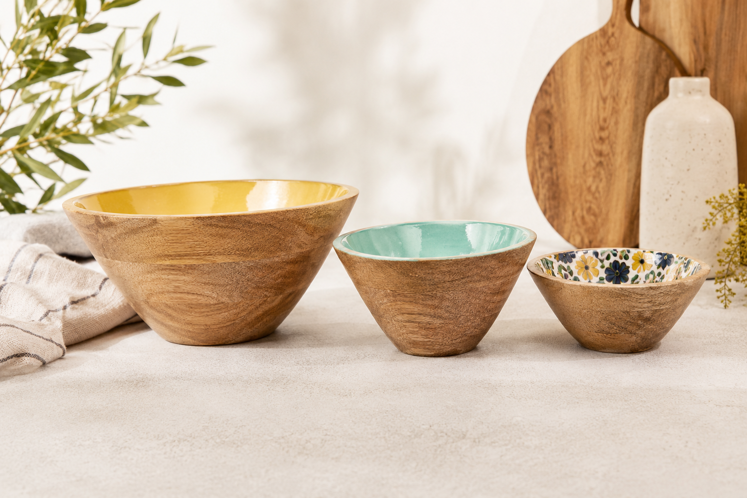 Mango Wood Bowl Set of 3