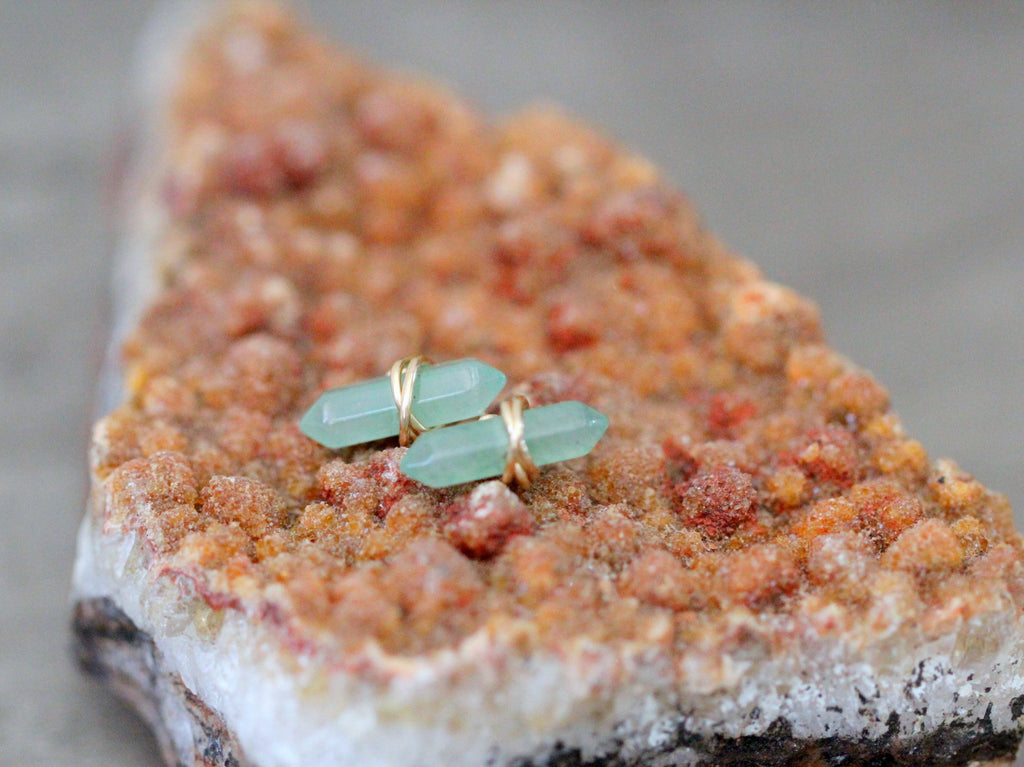Crest Studs - Aventurine