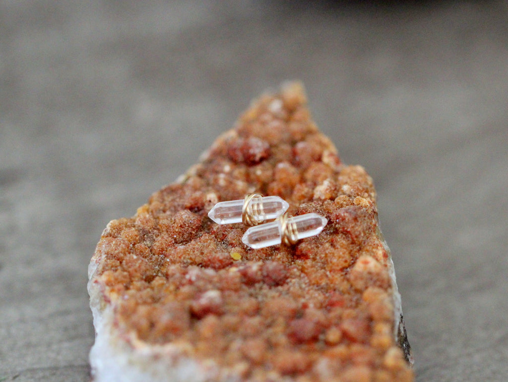 Crest Studs - Crystal Quartz